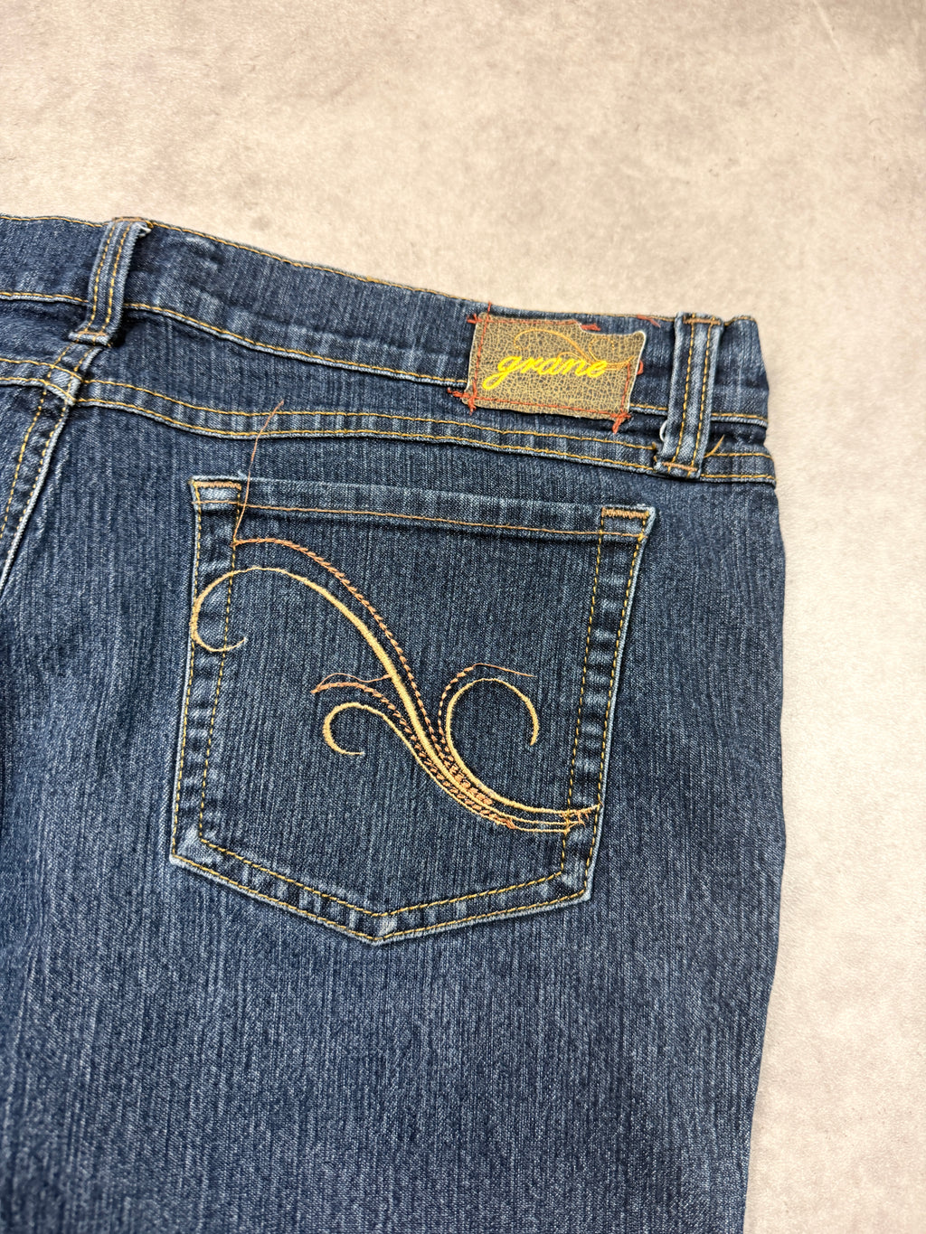 Grane Vintage Jeans Backprint Y2K Bootcut Fit 2005 M Damen