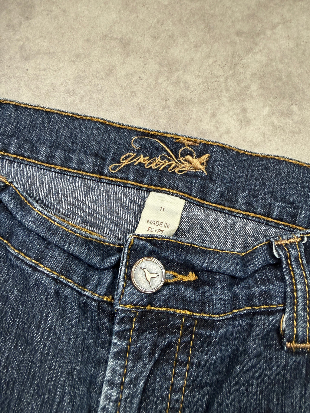 Grane Vintage Jeans Backprint Y2K Bootcut Fit 2005 M Damen