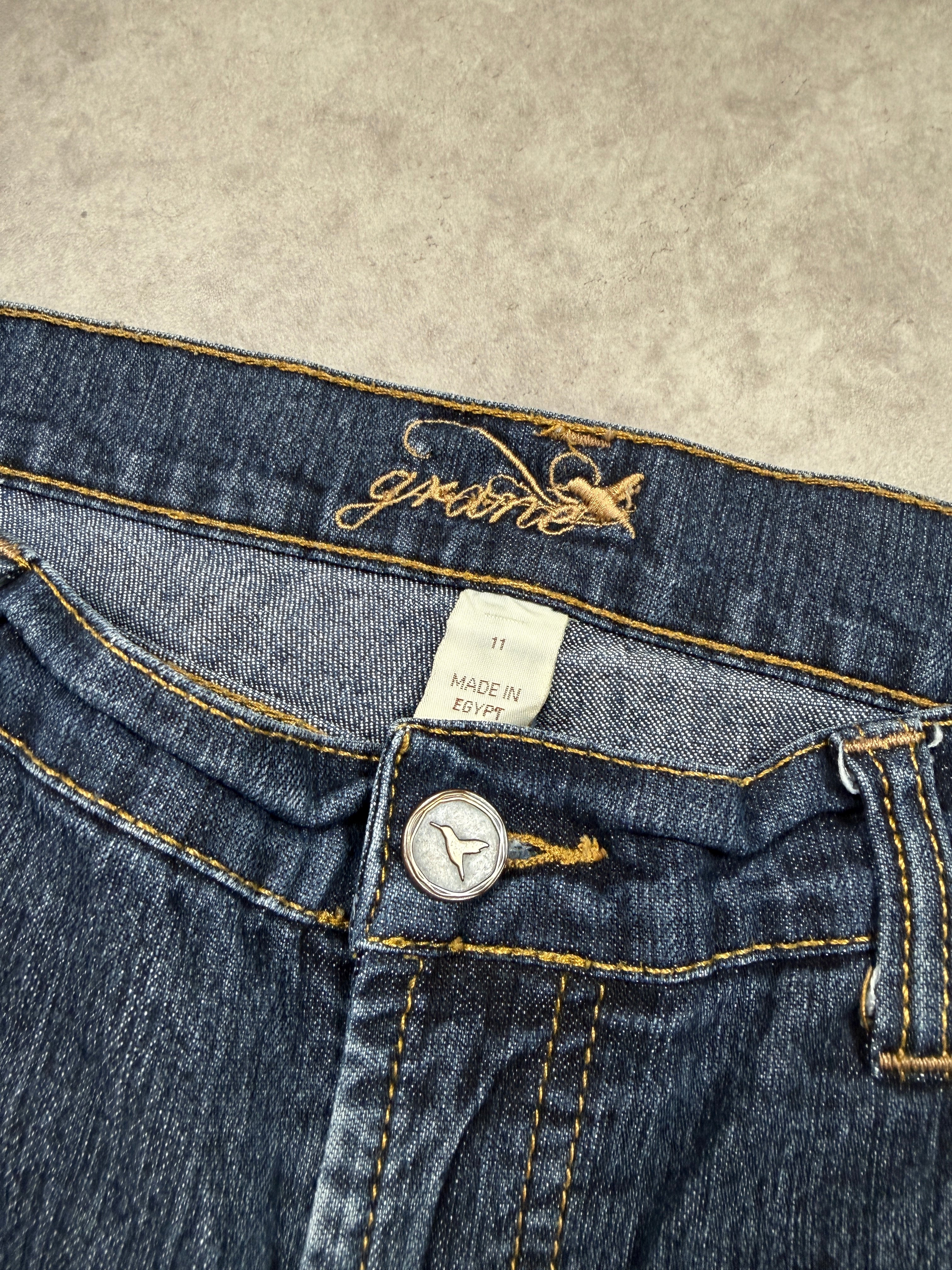 Grane Vintage Jeans Backprint Y2K Bootcut Fit 2005 M Damen