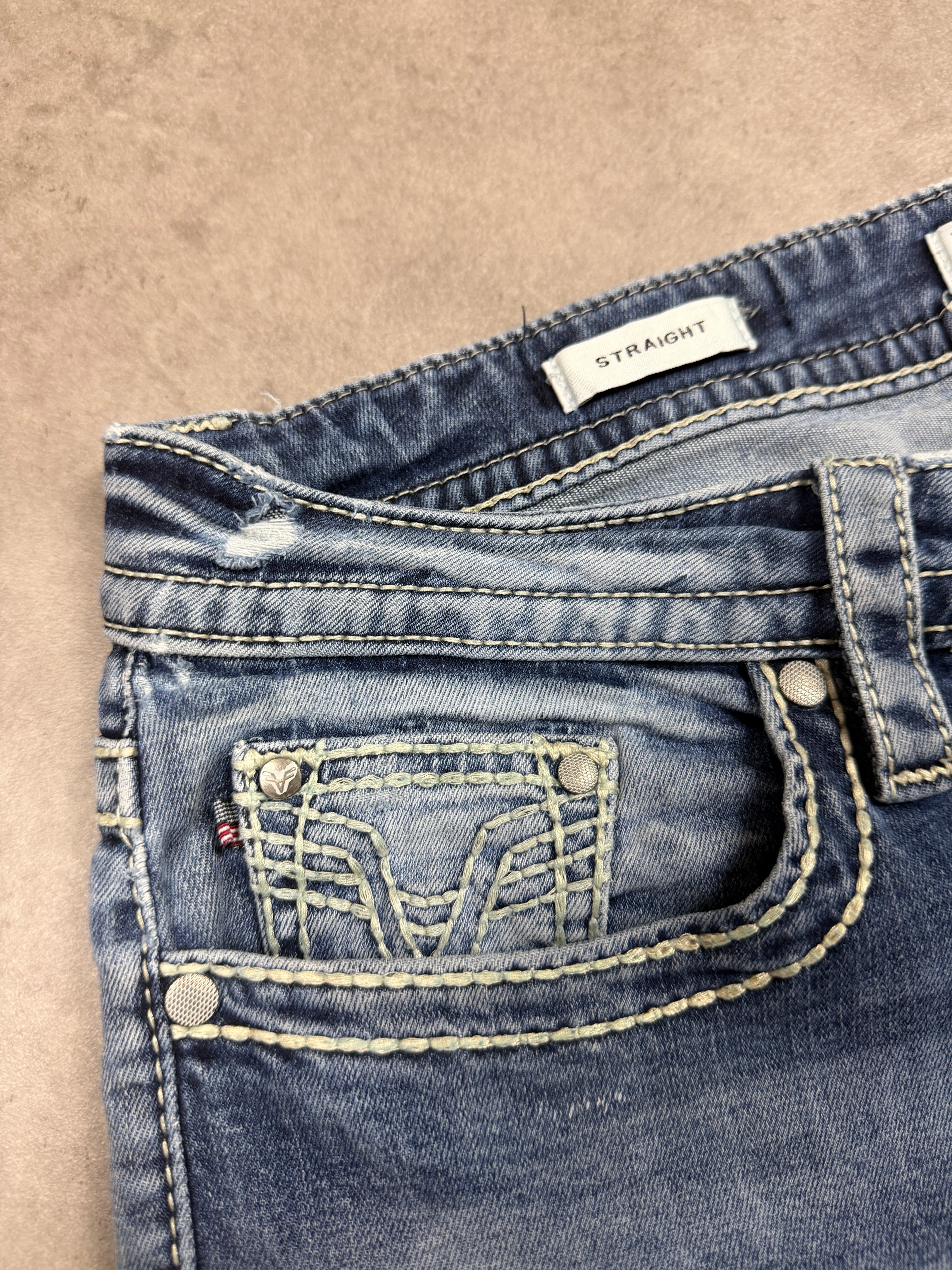 Vigoss Vintage Jeans Backprint Y2K Straight Fit 2006 M Damen