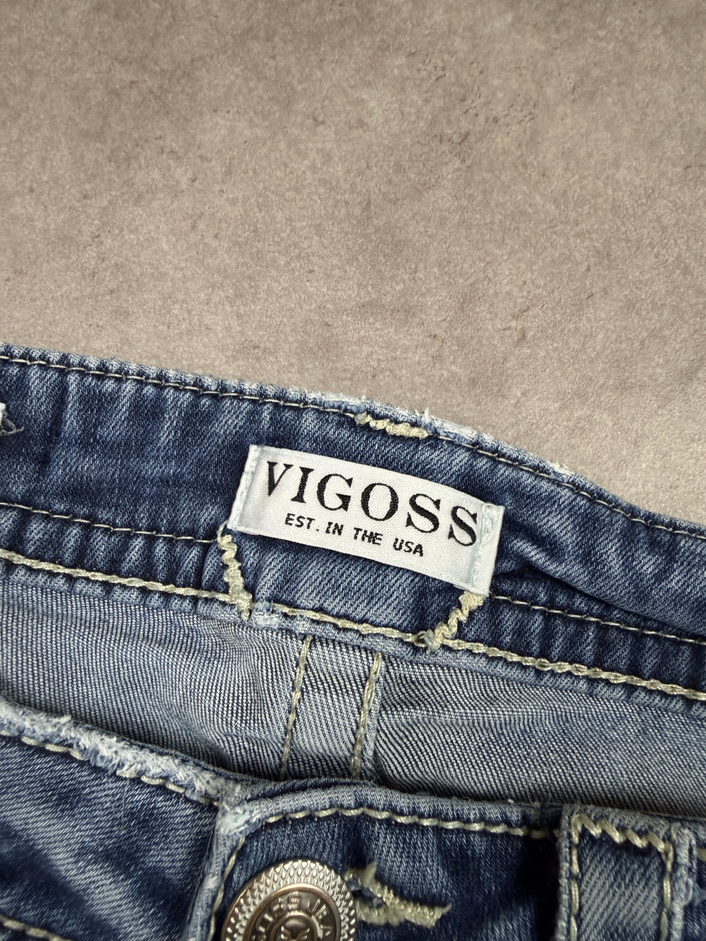 Vigoss Vintage Jeans Backprint Y2K Straight Fit 2006 M Damen