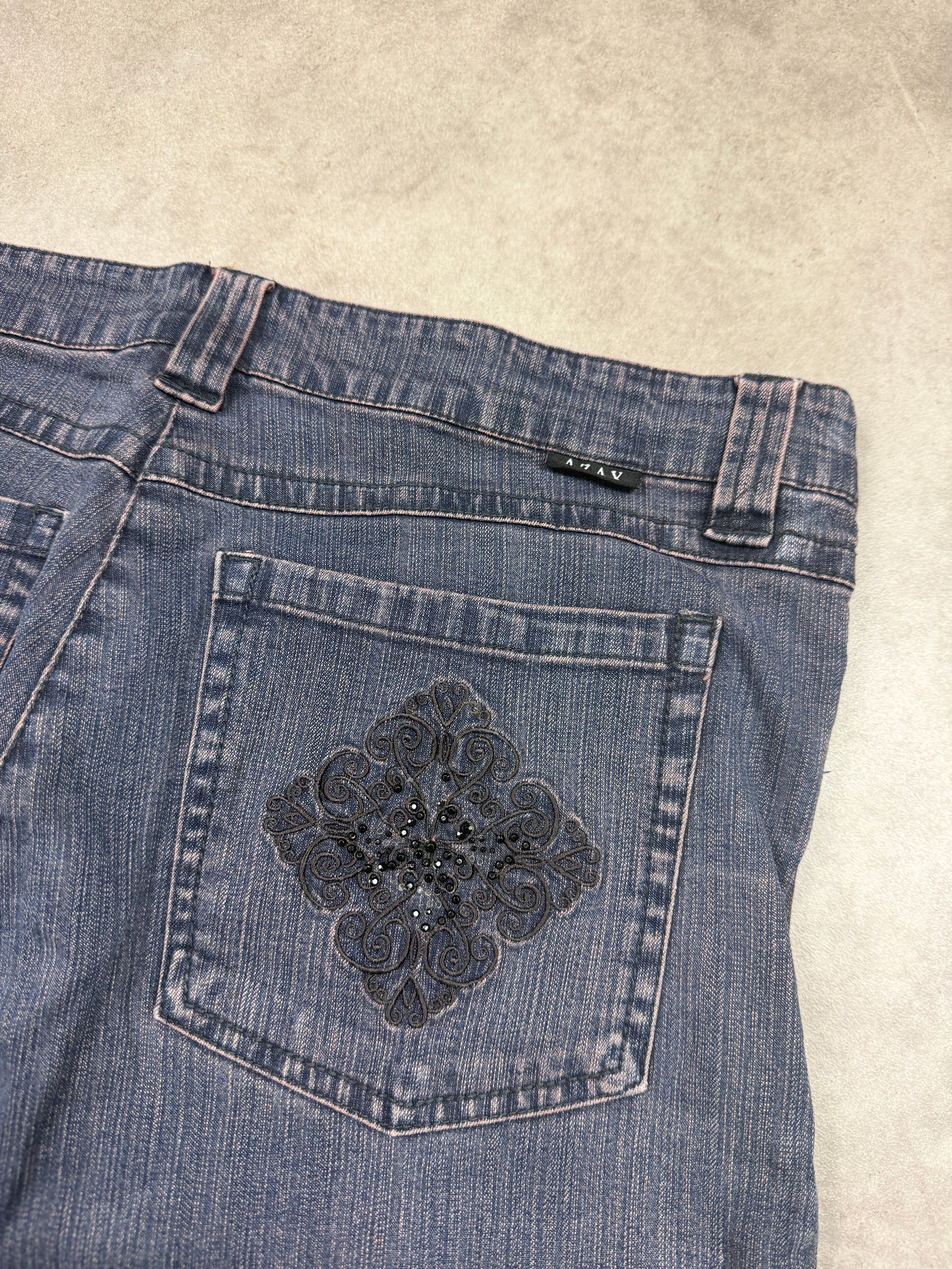 AZAY Vintage Jeans Backprint Y2K Bootcut Fit 2000s L