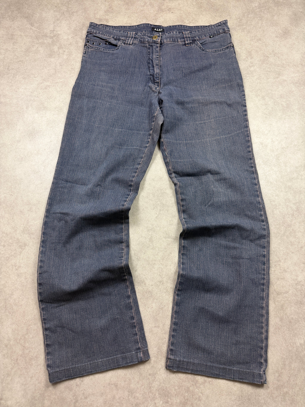 AZAY Vintage Jeans Backprint Y2K Bootcut Fit 2000s L