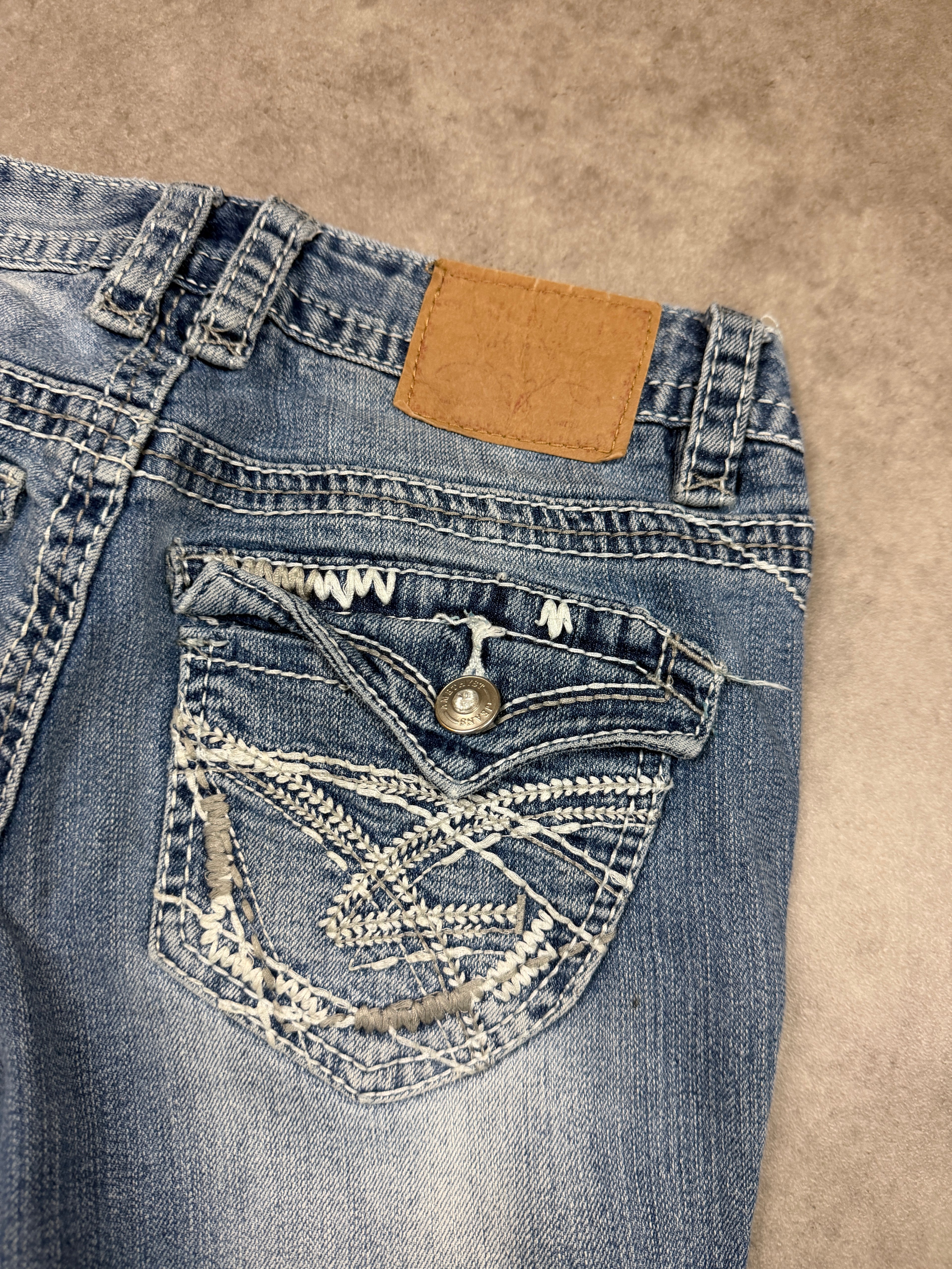 AMETHYST Vintage Jeans Backprint Y2K Bootcut Fit 2000s S Damen