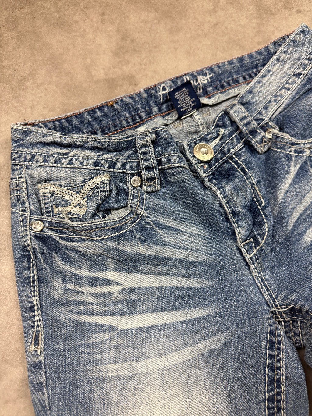 AMETHYST Vintage Jeans Backprint Y2K Bootcut Fit 2000s S Damen