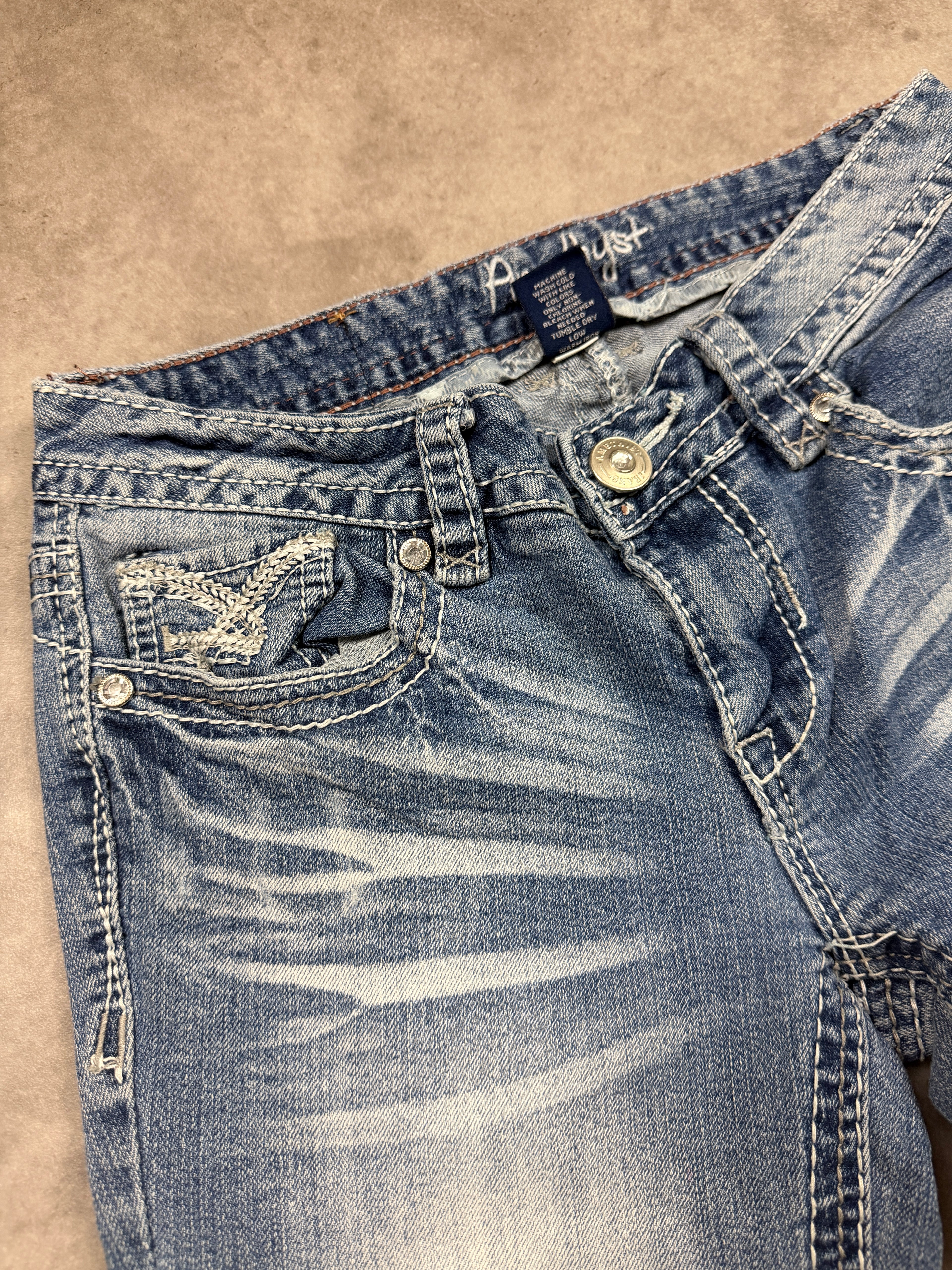 AMETHYST Vintage Jeans Backprint Y2K Bootcut Fit 2000s S Damen