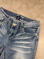 AMETHYST Vintage Jeans Backprint Y2K Bootcut Fit 2000s S Damen