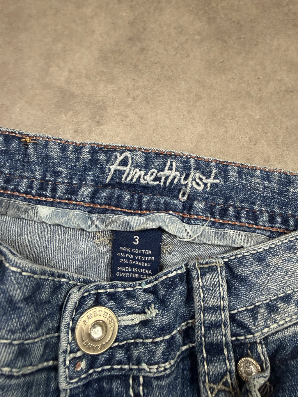 AMETHYST Vintage Jeans Backprint Y2K Bootcut Fit 2000s S Damen