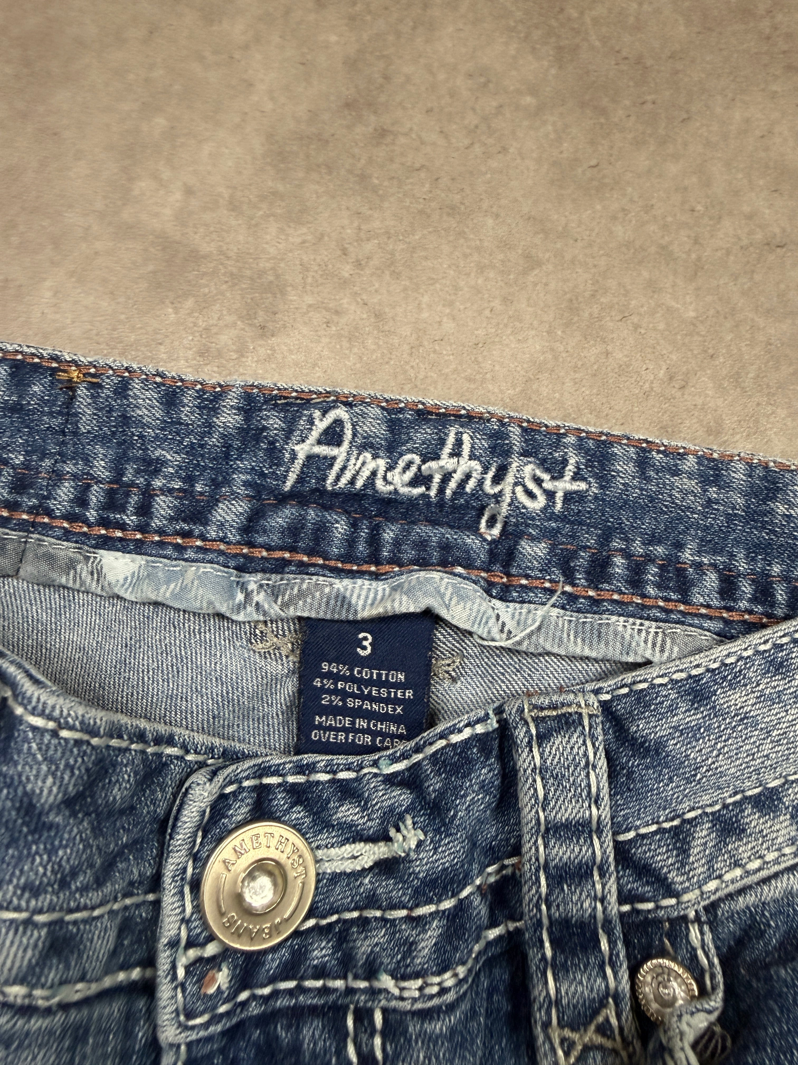 AMETHYST Vintage Jeans Backprint Y2K Bootcut Fit 2000s S Damen