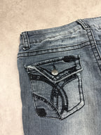 Paris Blue Vintage Jeans Backprint Y2K Bootcut Fit 2004 S Damen