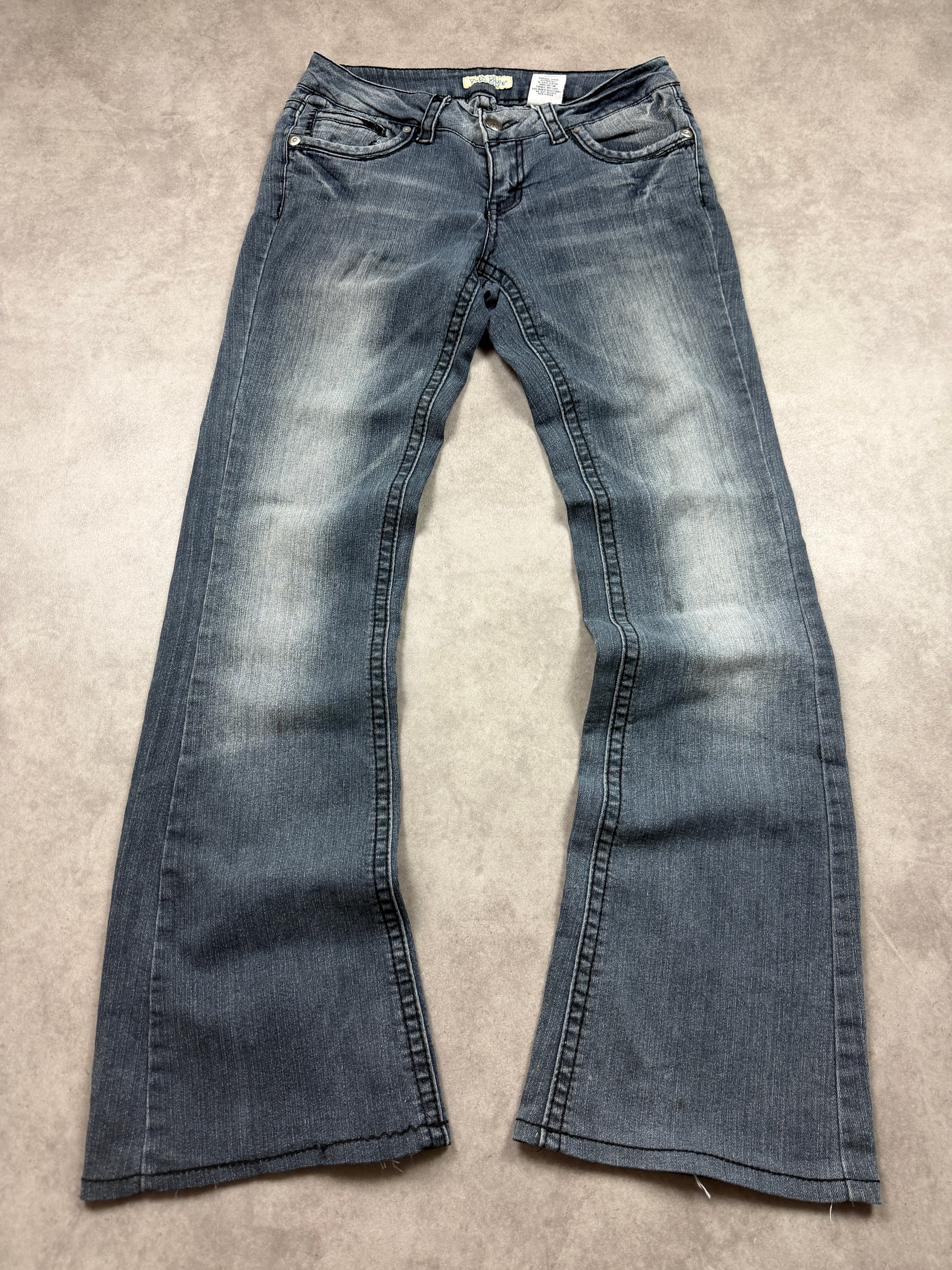 Paris Blue Vintage Jeans Backprint Y2K Bootcut Fit 2004 S Damen