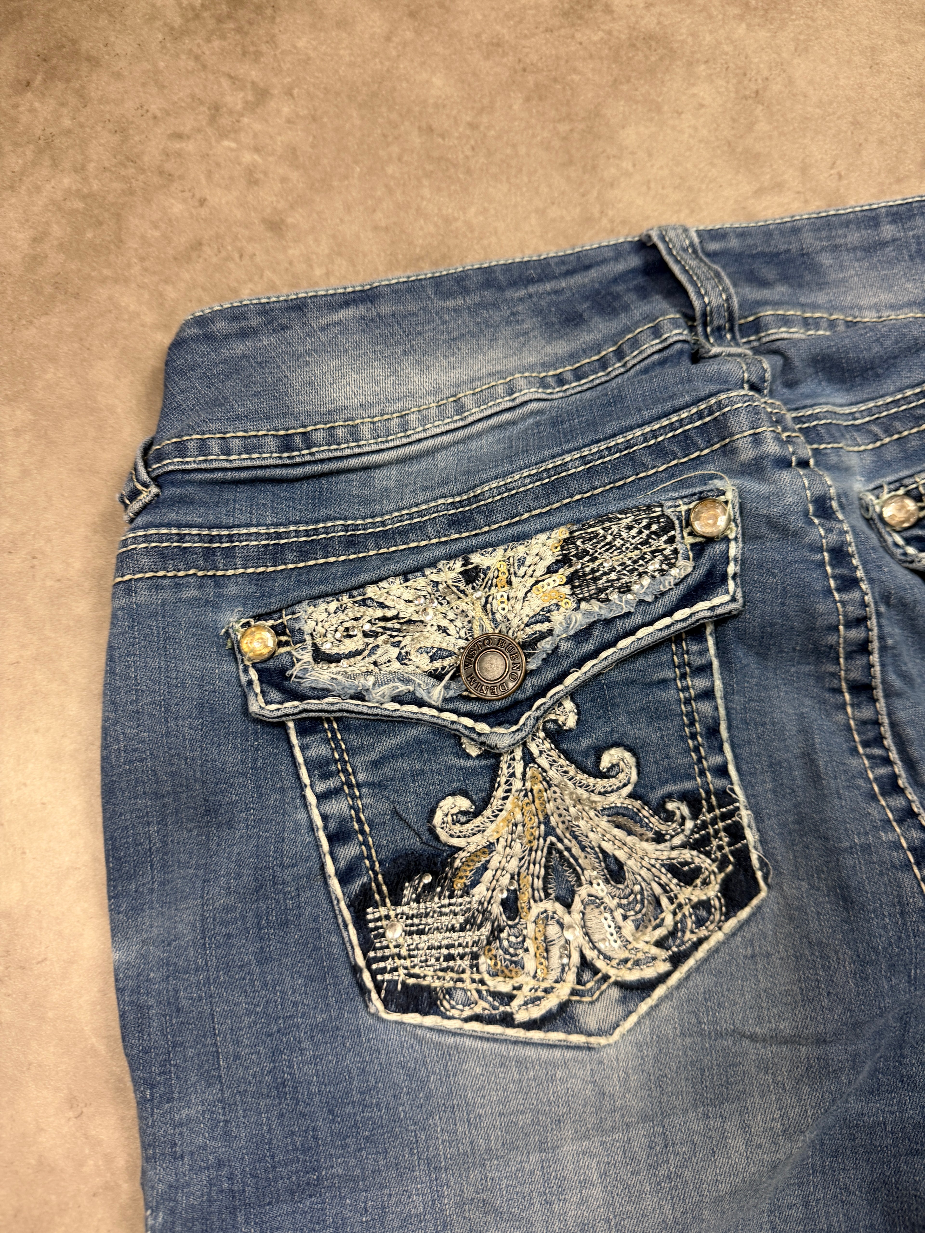 Wallflower Vintage Jeans Backprint Y2K Bootcut Fit 2005 M Damen