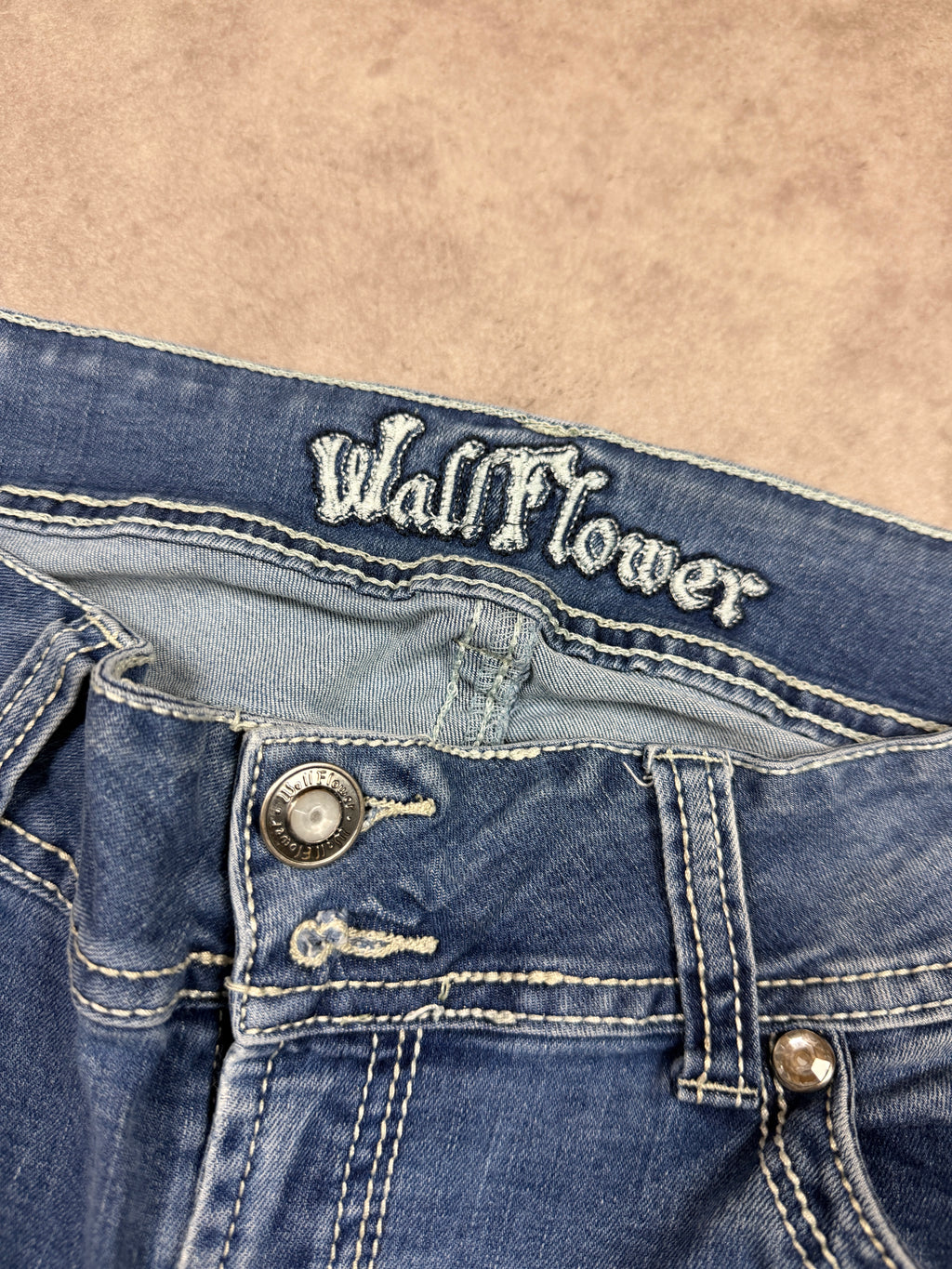 Wallflower Vintage Jeans Backprint Y2K Bootcut Fit 2005 M Damen