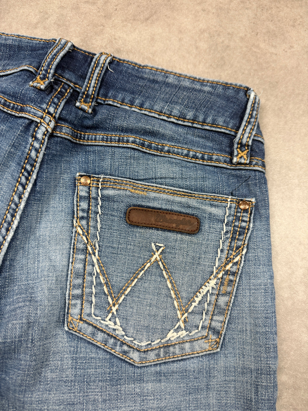 Wrangler Vintage Jeans Backprint Y2K Bootcut Fit 2006 M Damen