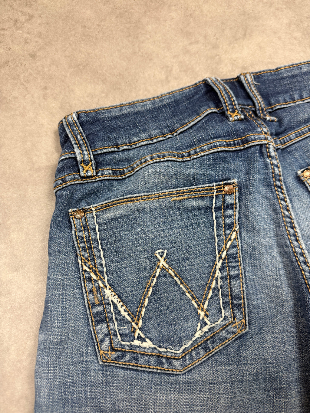 Wrangler Vintage Jeans Backprint Y2K Bootcut Fit 2006 M Damen