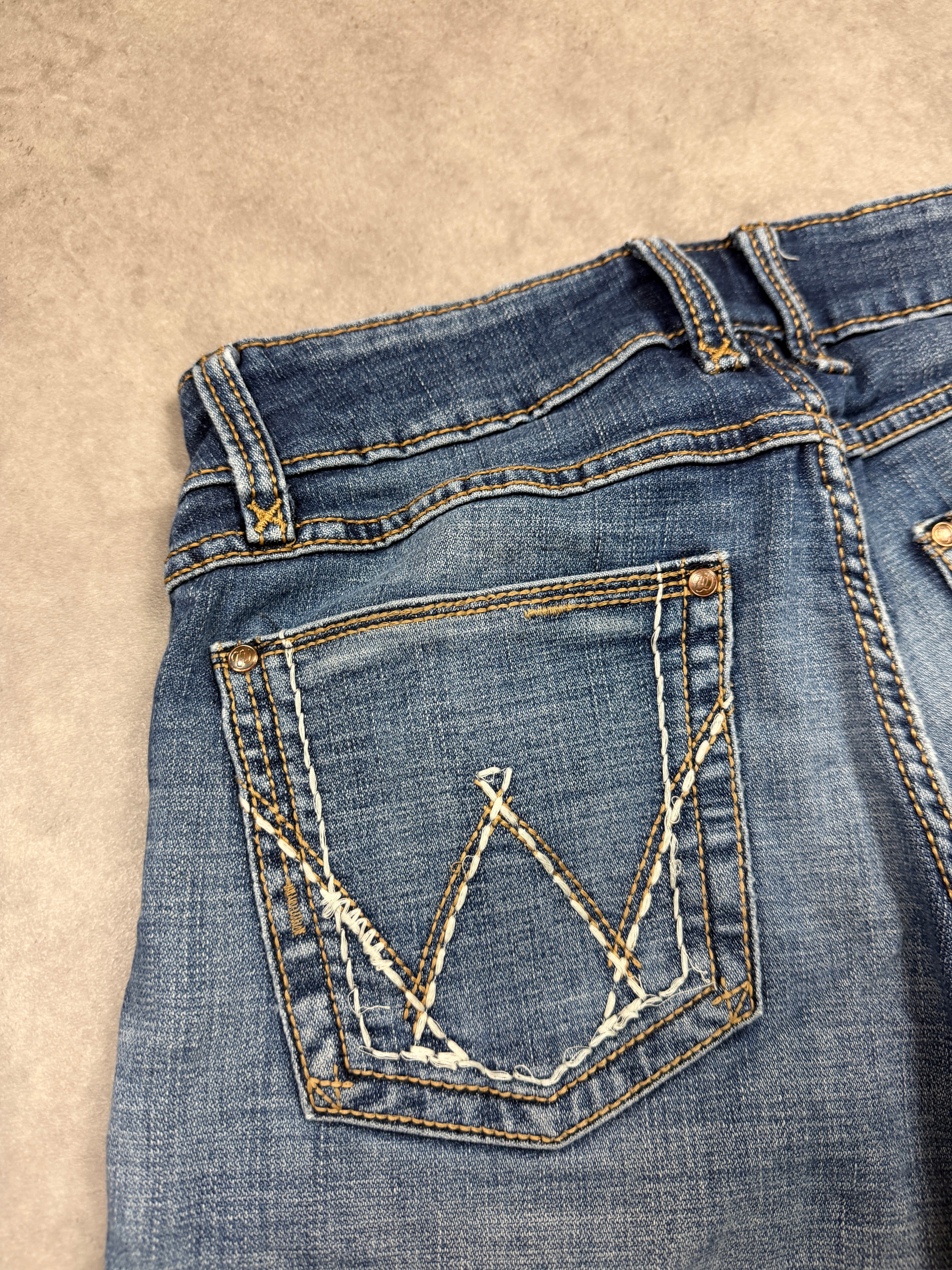 Wrangler Vintage Jeans Backprint Y2K Bootcut Fit 2006 M Damen