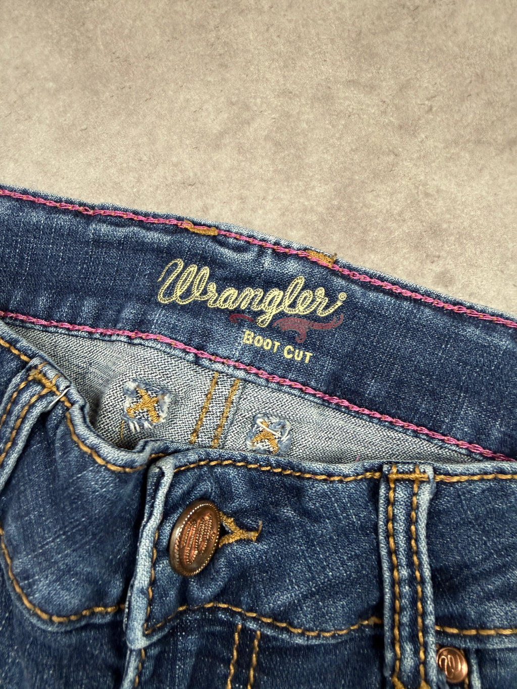 Wrangler Vintage Jeans Backprint Y2K Bootcut Fit 2006 M Damen