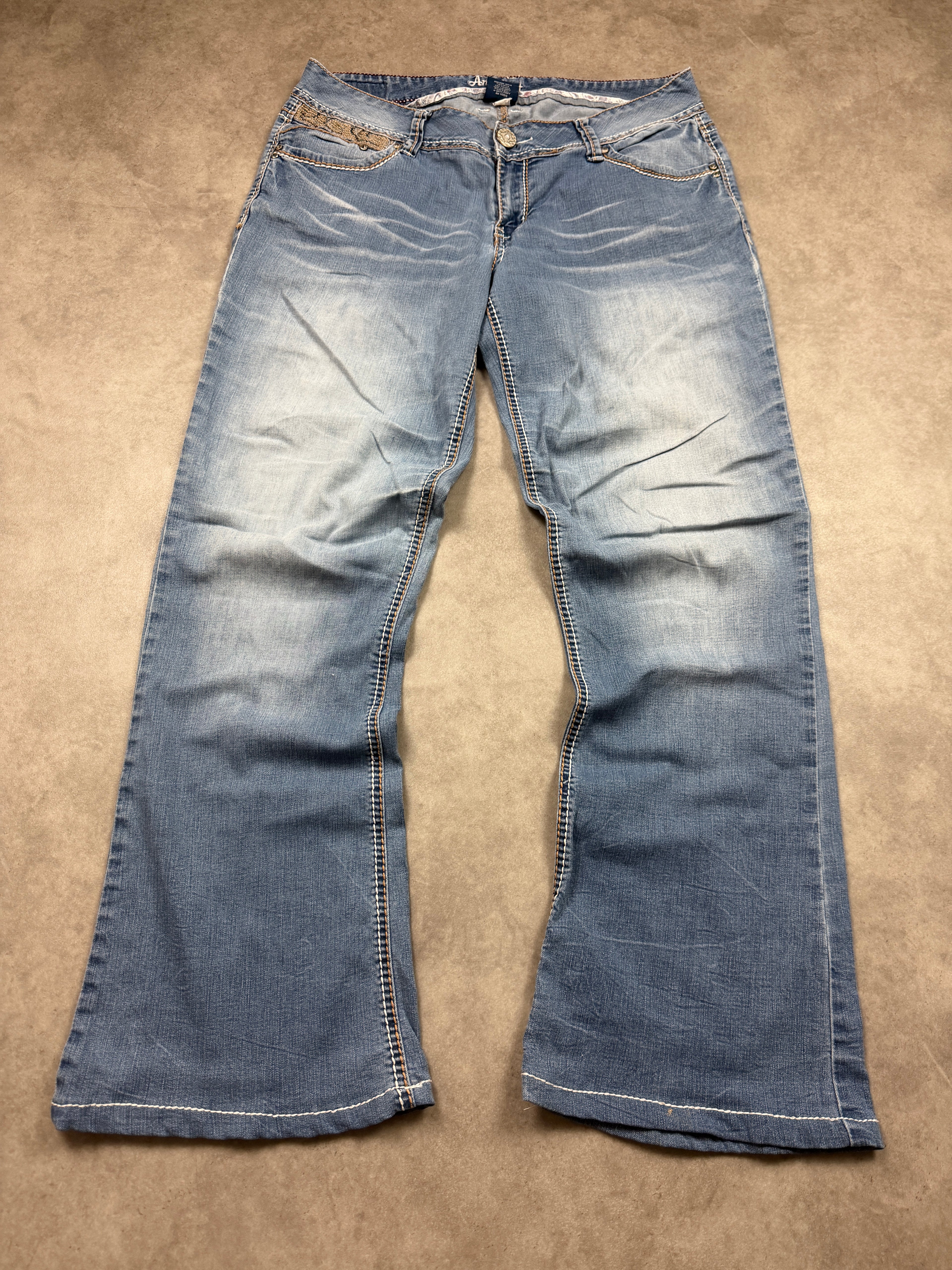 Amethyst Vintage Jeans Backprint Y2K Bootcut Fit 2006 M Damen