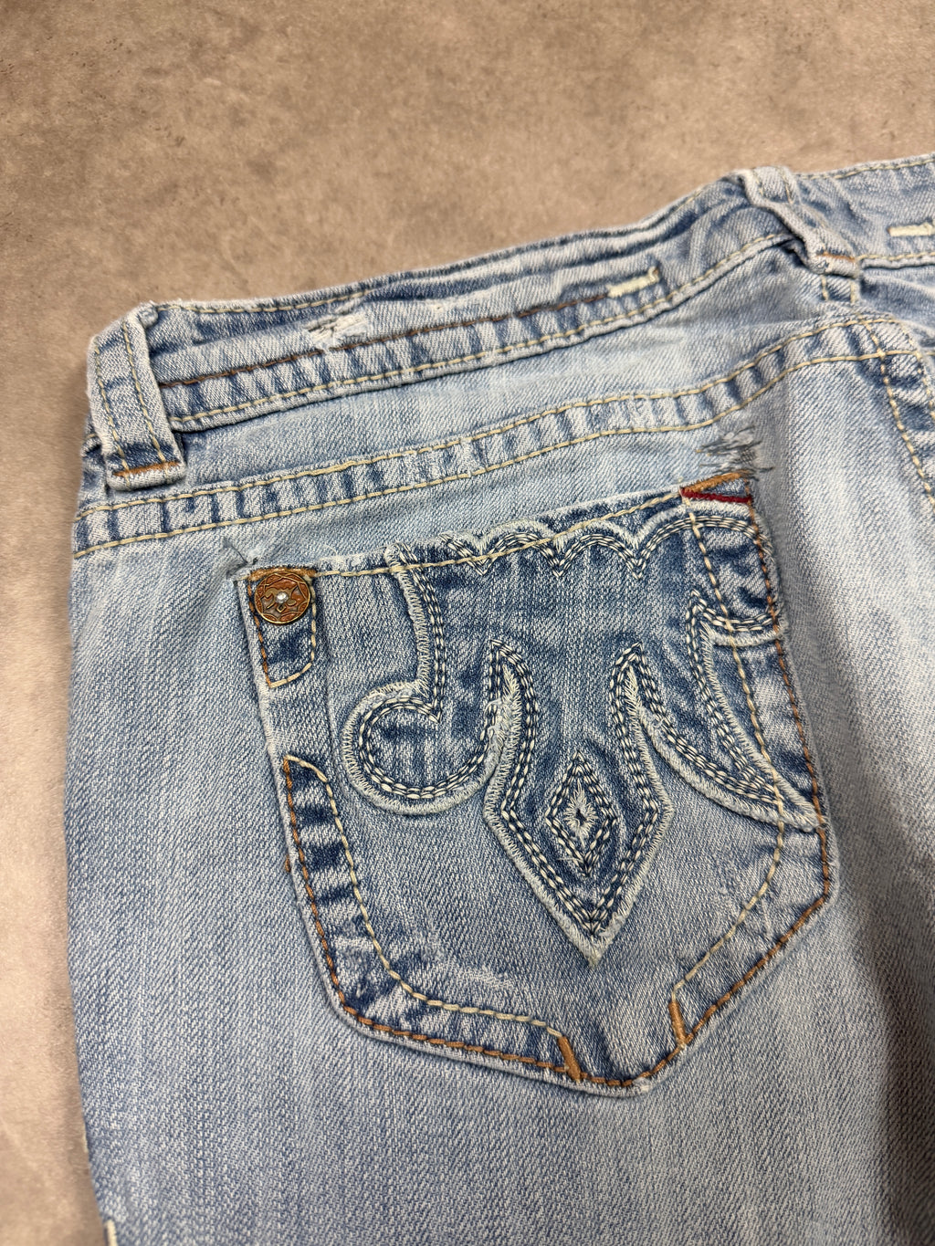 Biarritz Vintage Jeans Backprint Y2K Bootcut Fit 2004 M Damen