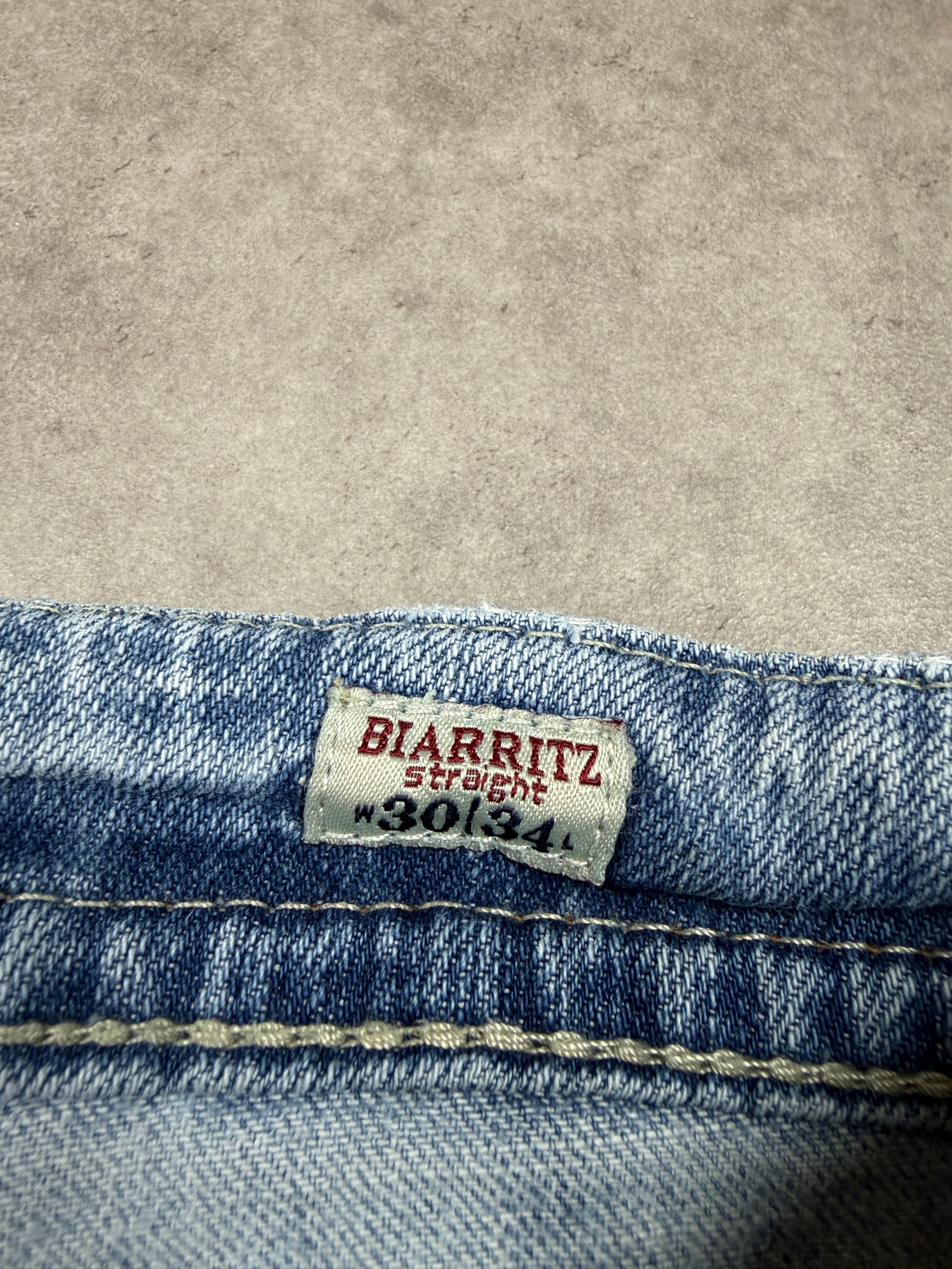 Biarritz Vintage Jeans Backprint Y2K Bootcut Fit 2004 M Damen
