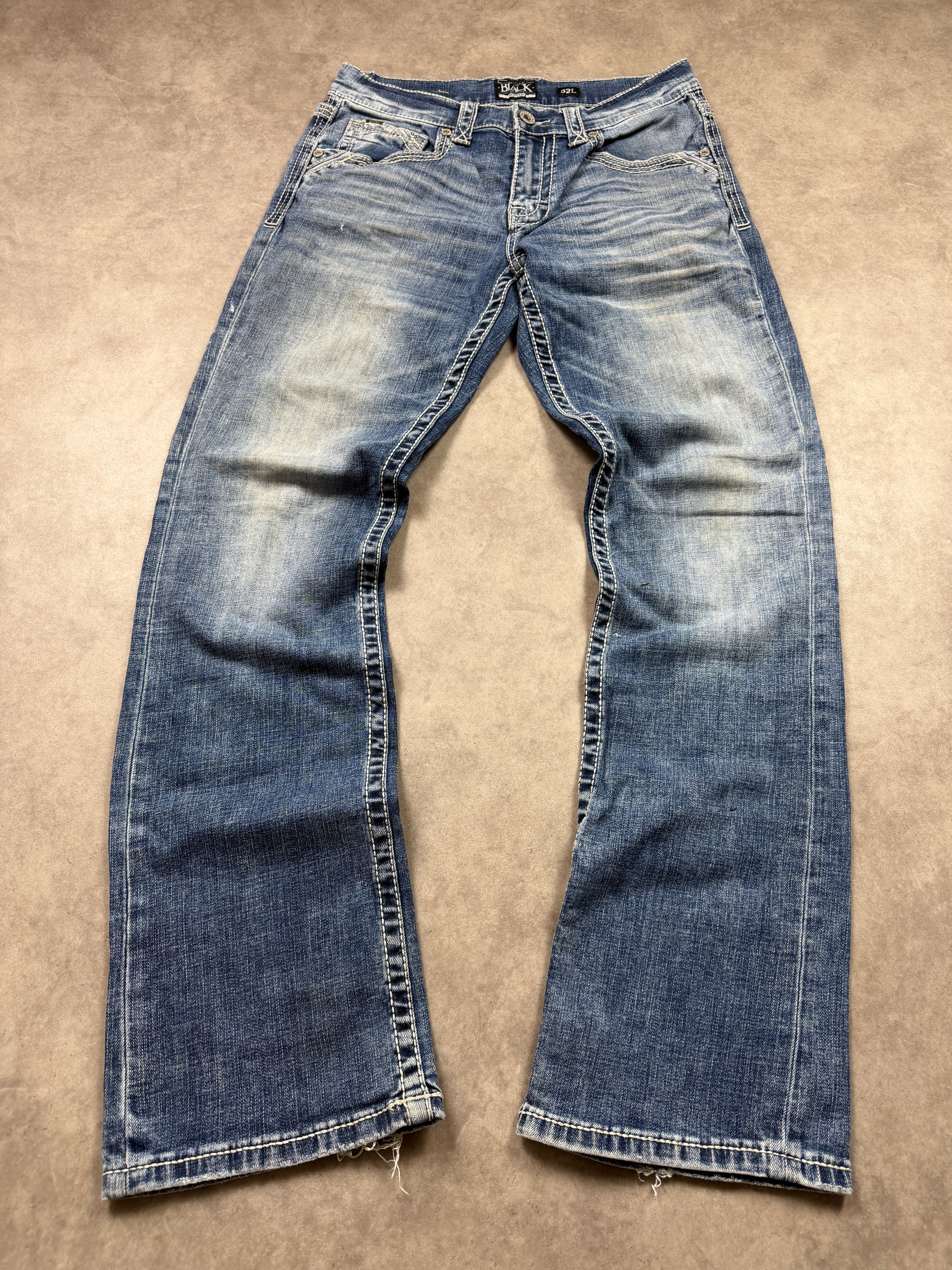 Buckle Black Vintage Backprint Y2K Jeans 2000s L Herren