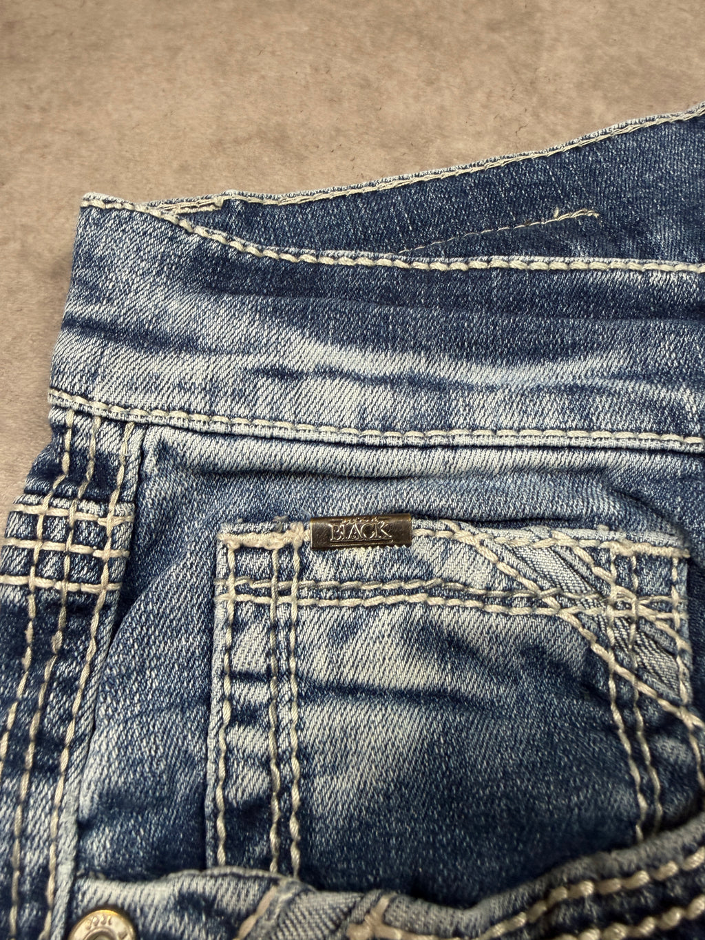 Buckle Black Vintage Backprint Y2K Jeans 2000s L Herren