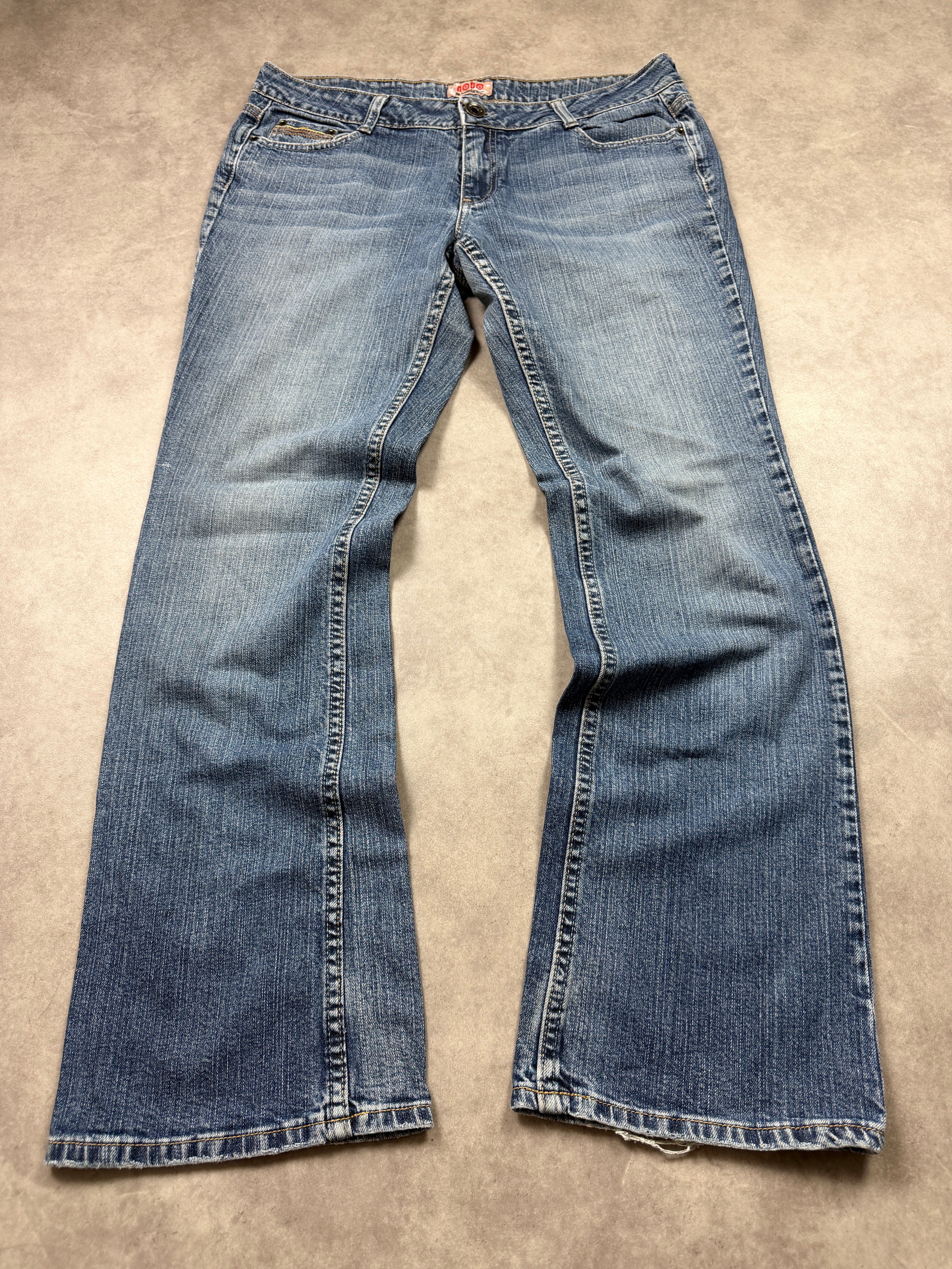 nobo Vintage Backprint Y2K Bootcut Jeans ca. 2000s Größe M
