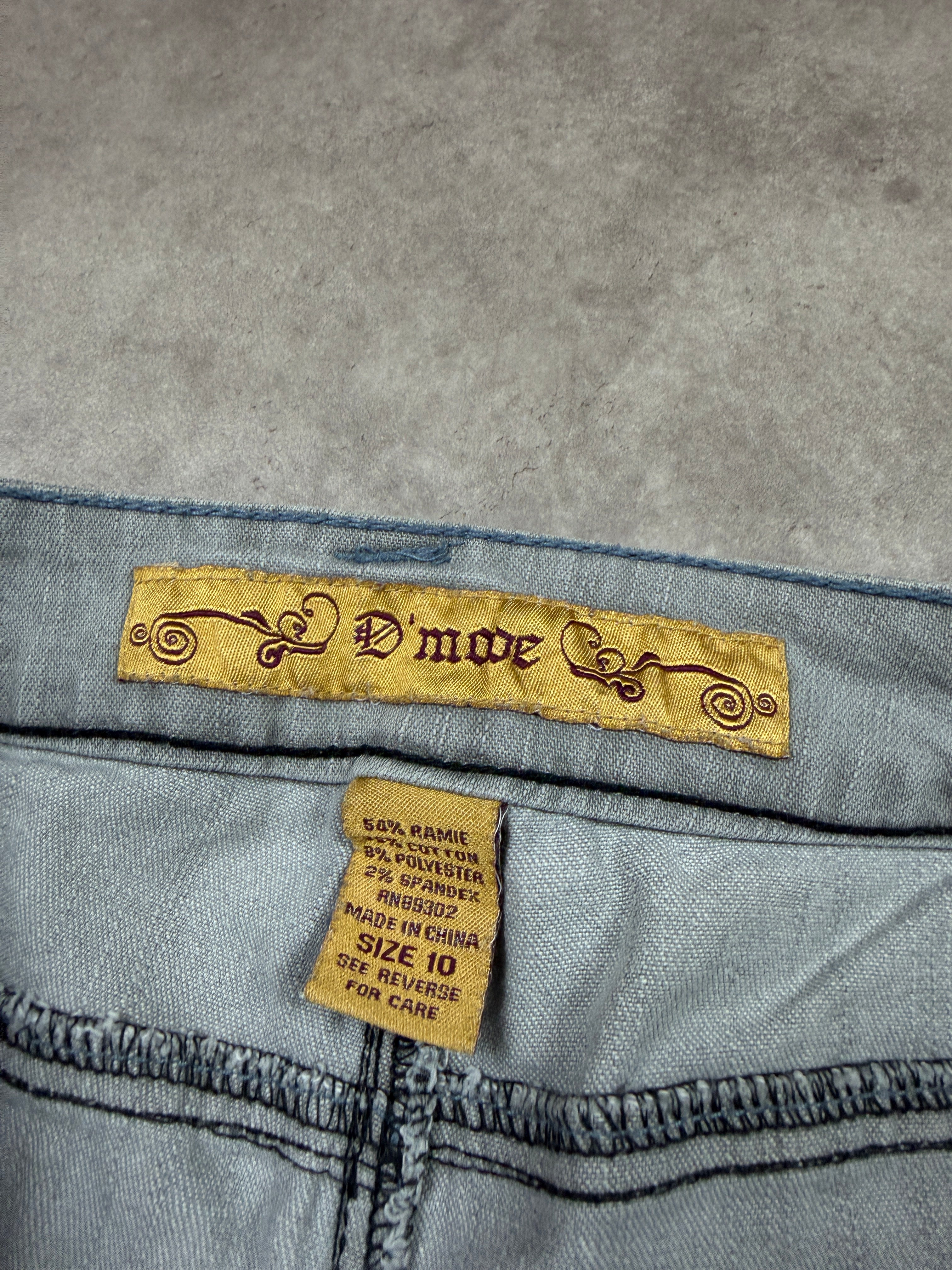 D'mode Vintage Backprint Y2K Straight Fit Jeans M Damen