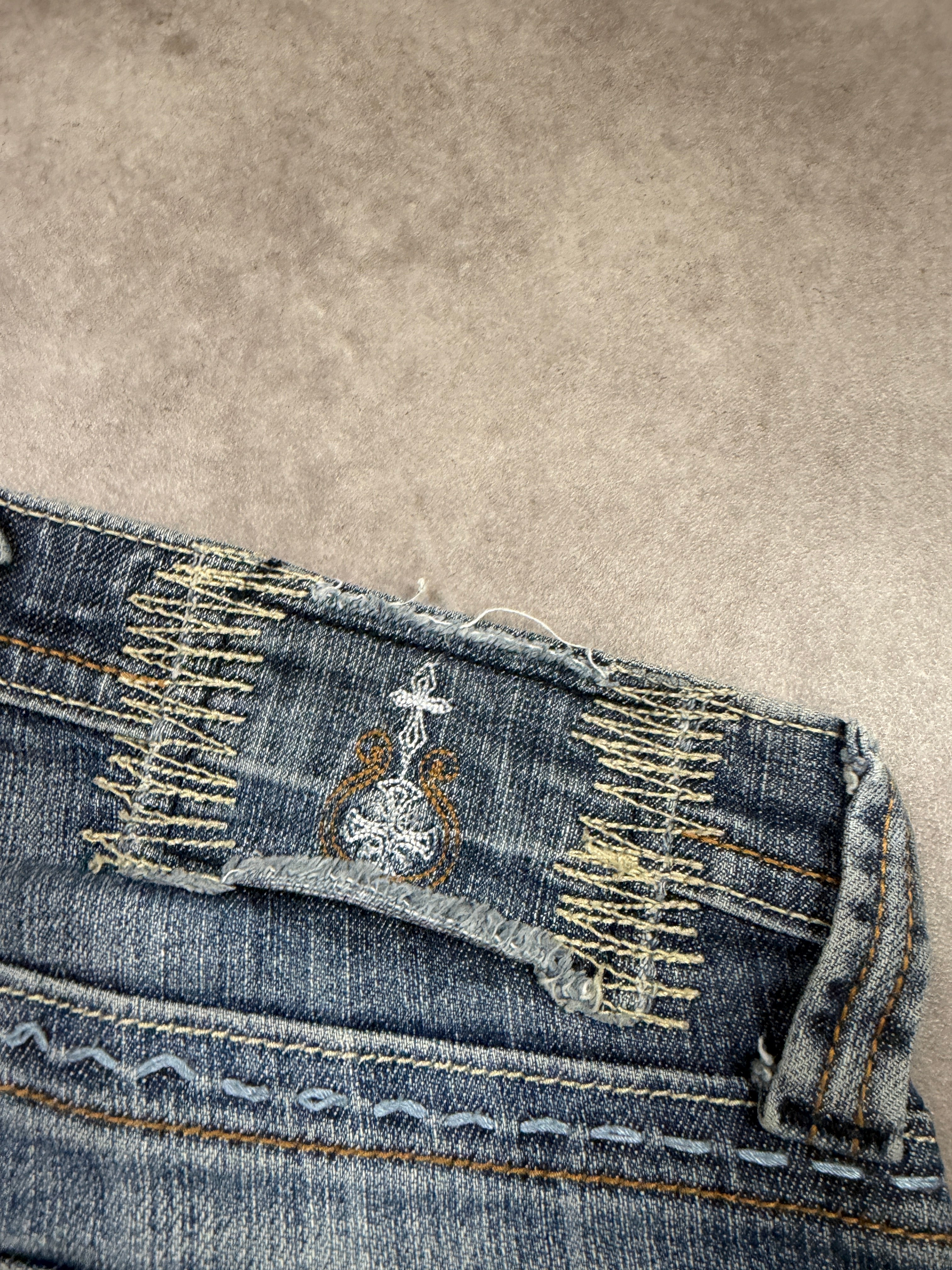 Indigo West Vintage Jeans Backprint Y2K Bootcut Fit 2000s XS Damen