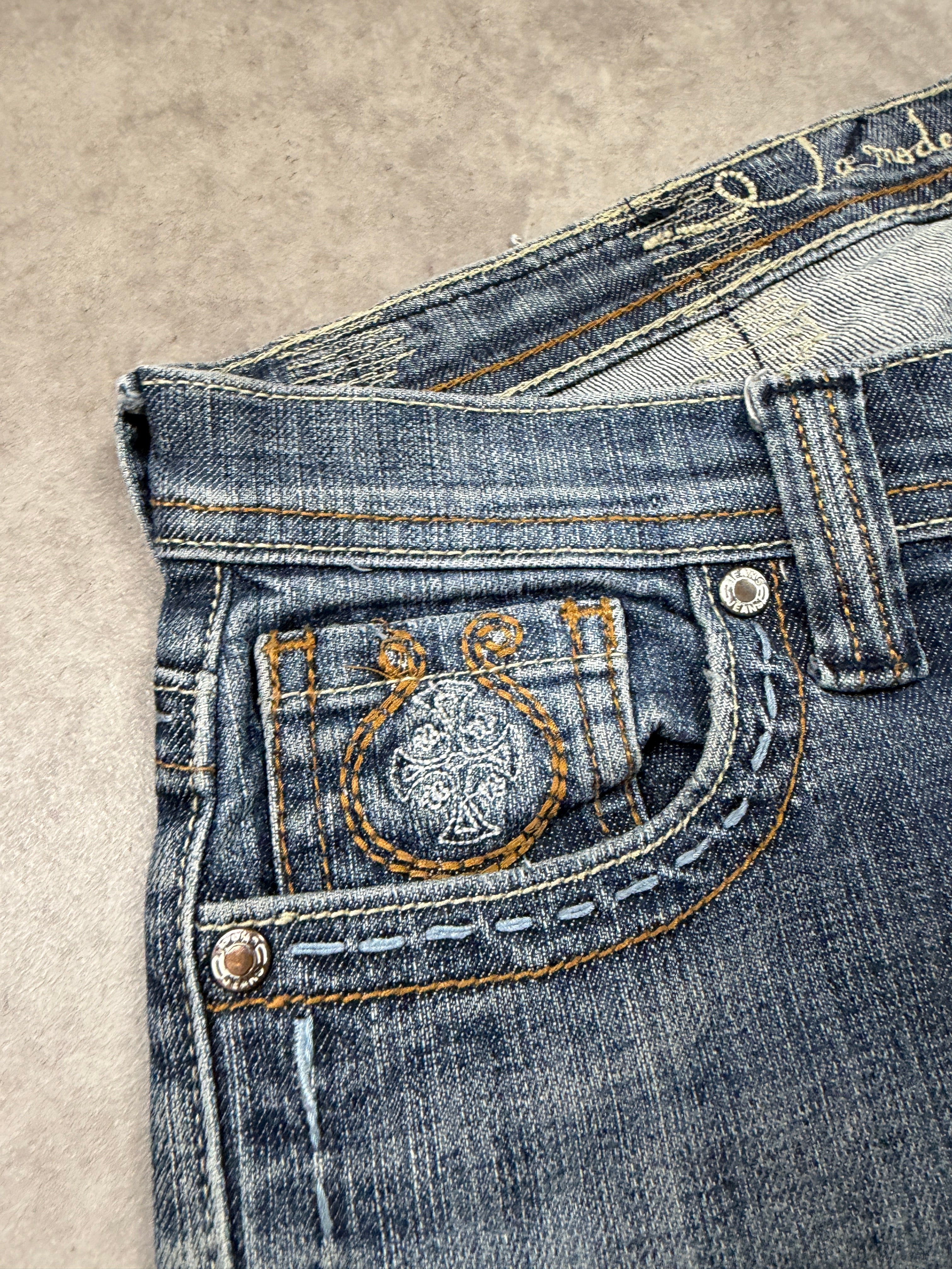 Indigo West Vintage Jeans Backprint Y2K Bootcut Fit 2000s XS Damen