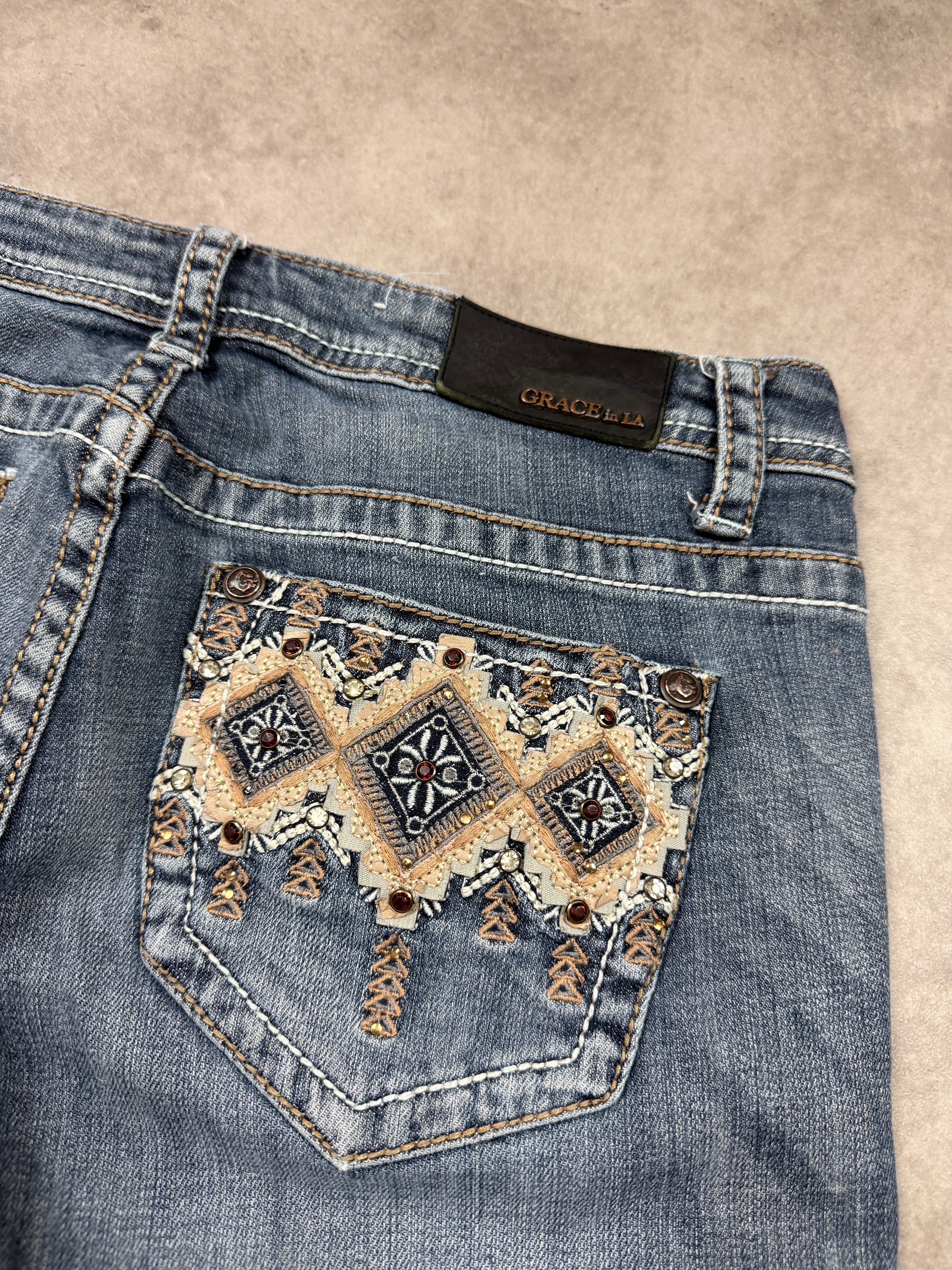 Grace in LA Vintage Jeans Backprint Y2K Bootcut Fit 2006 M Damen