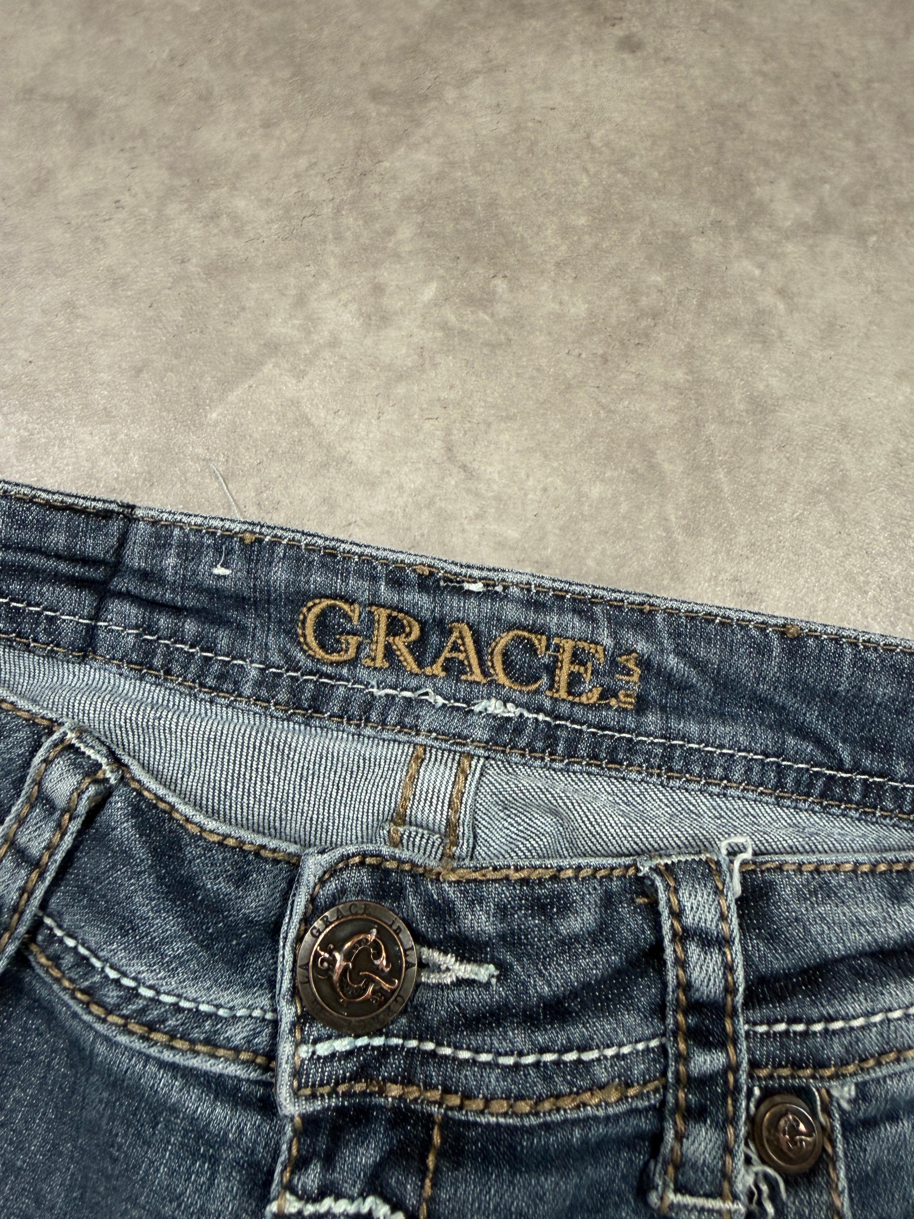 Grace in LA Vintage Jeans Backprint Y2K Bootcut Fit 2006 M Damen