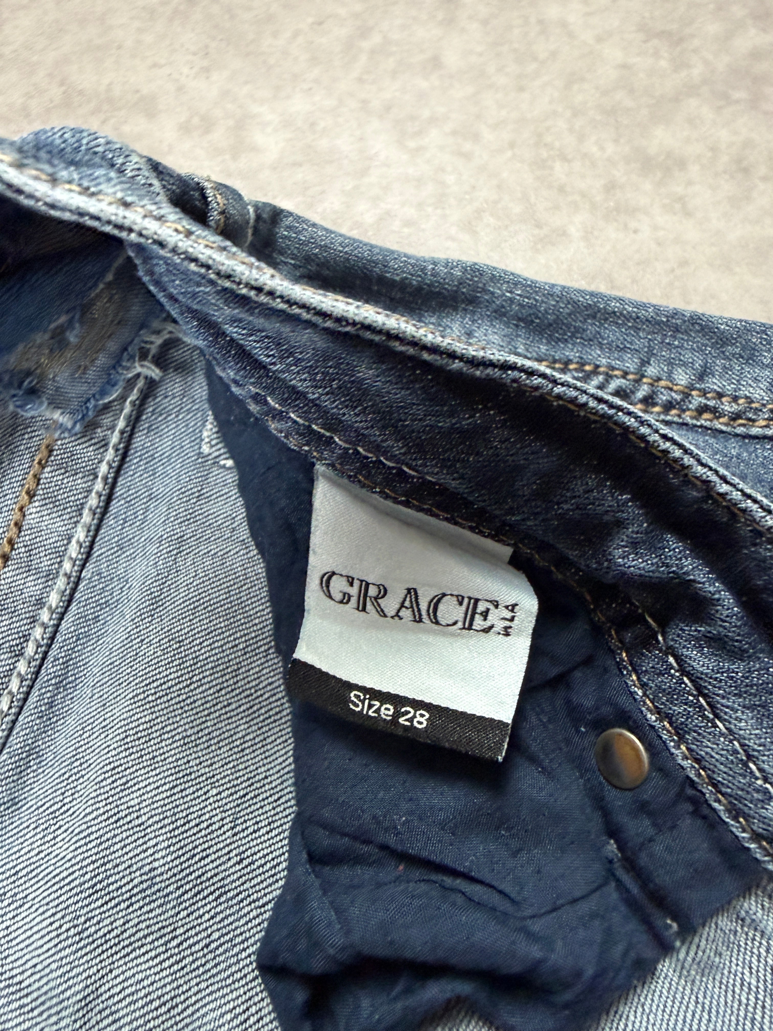 Grace in LA Vintage Jeans Backprint Y2K Bootcut Fit 2006 M Damen