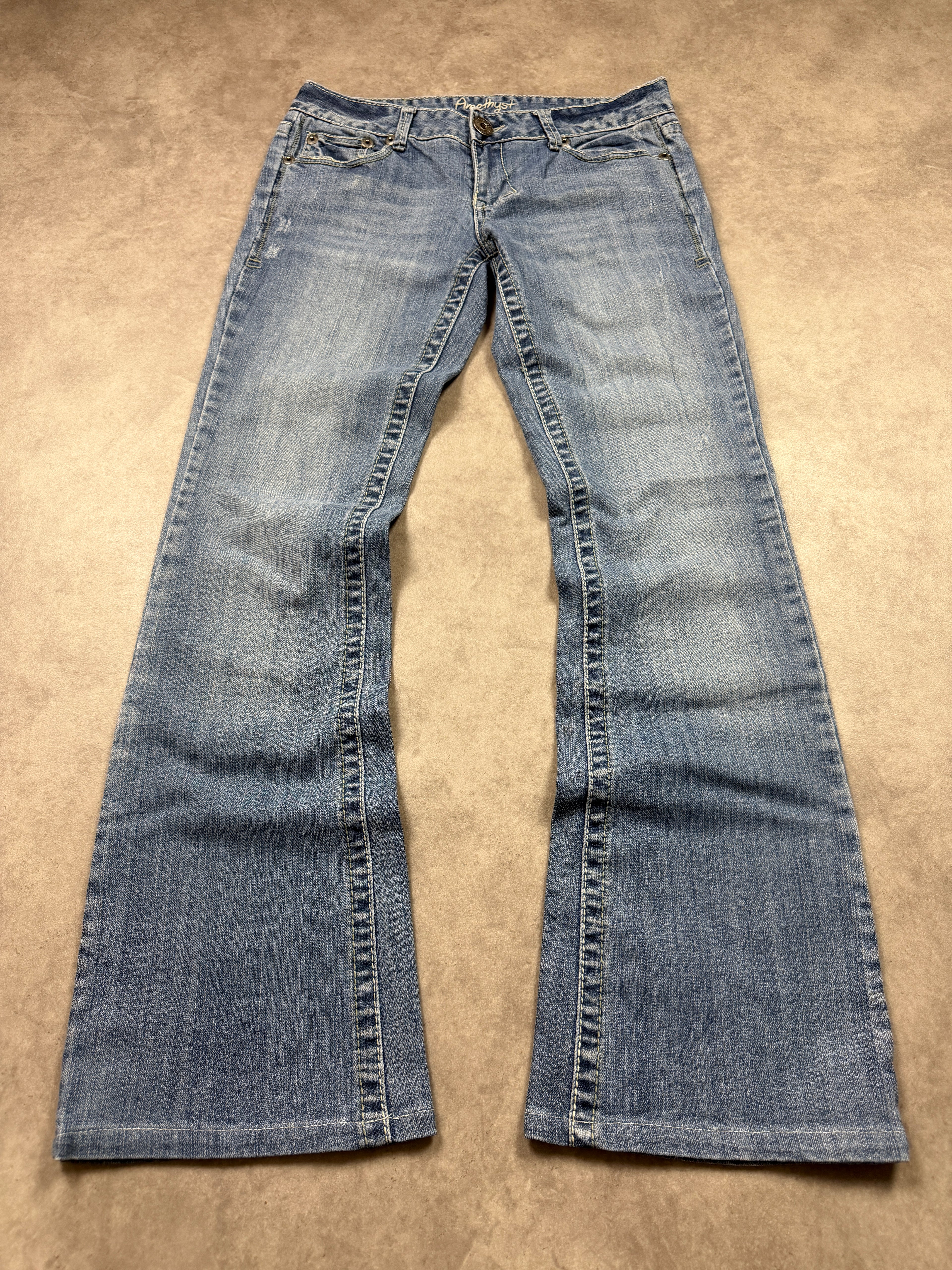 Amethyst Vintage Jeans Backprint Y2K Bootcut Fit 2005 S Damen