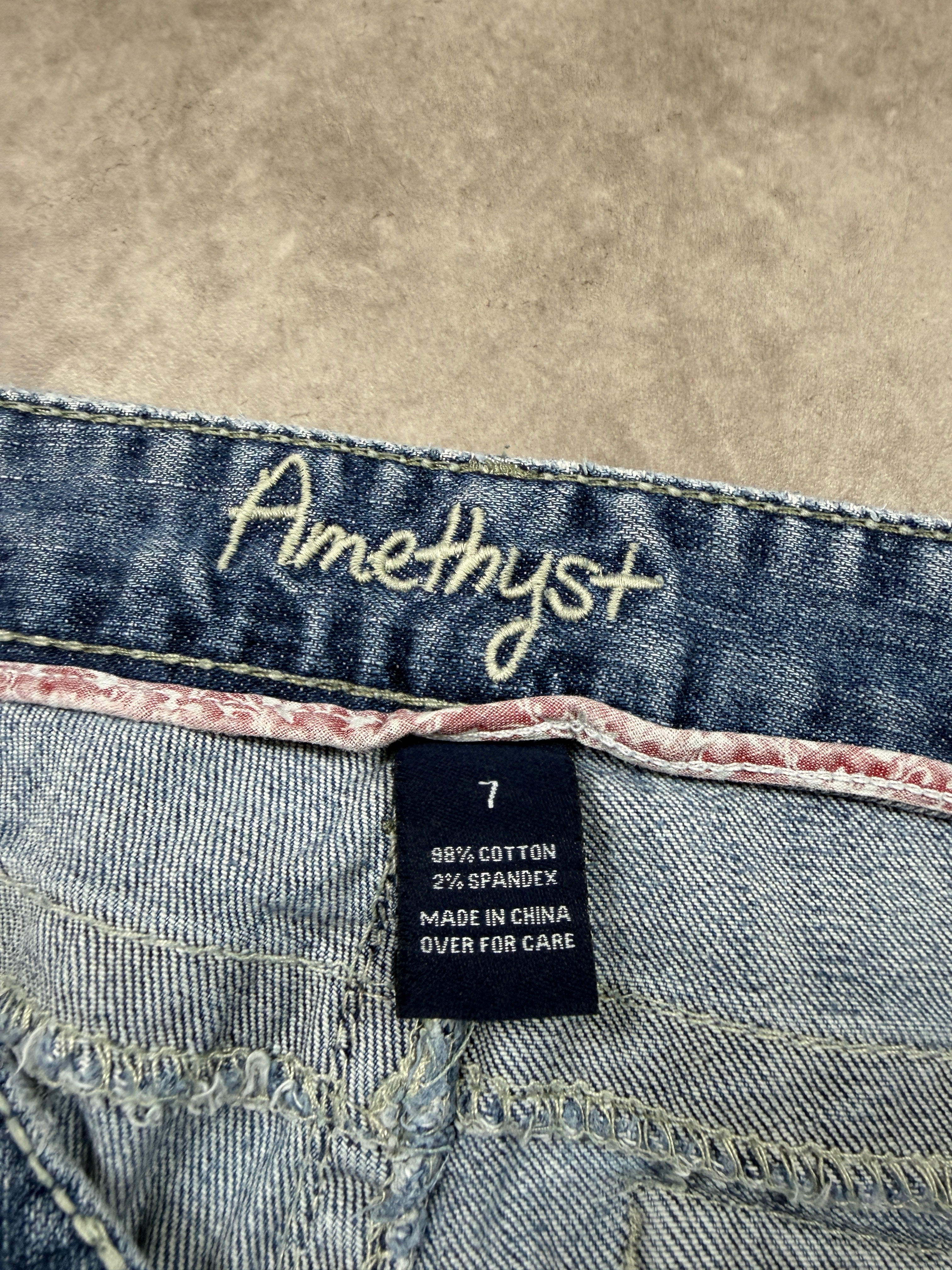 Amethyst Vintage Jeans Backprint Y2K Bootcut Fit 2005 S Damen