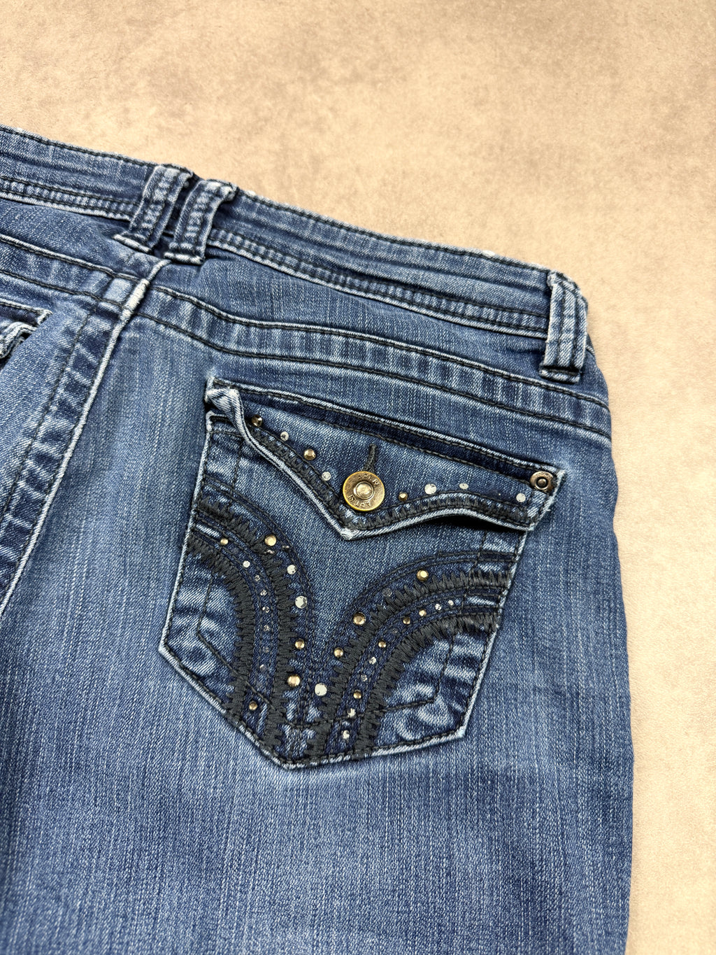 Amethyst Vintage Jeans Backprint Y2K Bootcut Fit 2005 S Damen