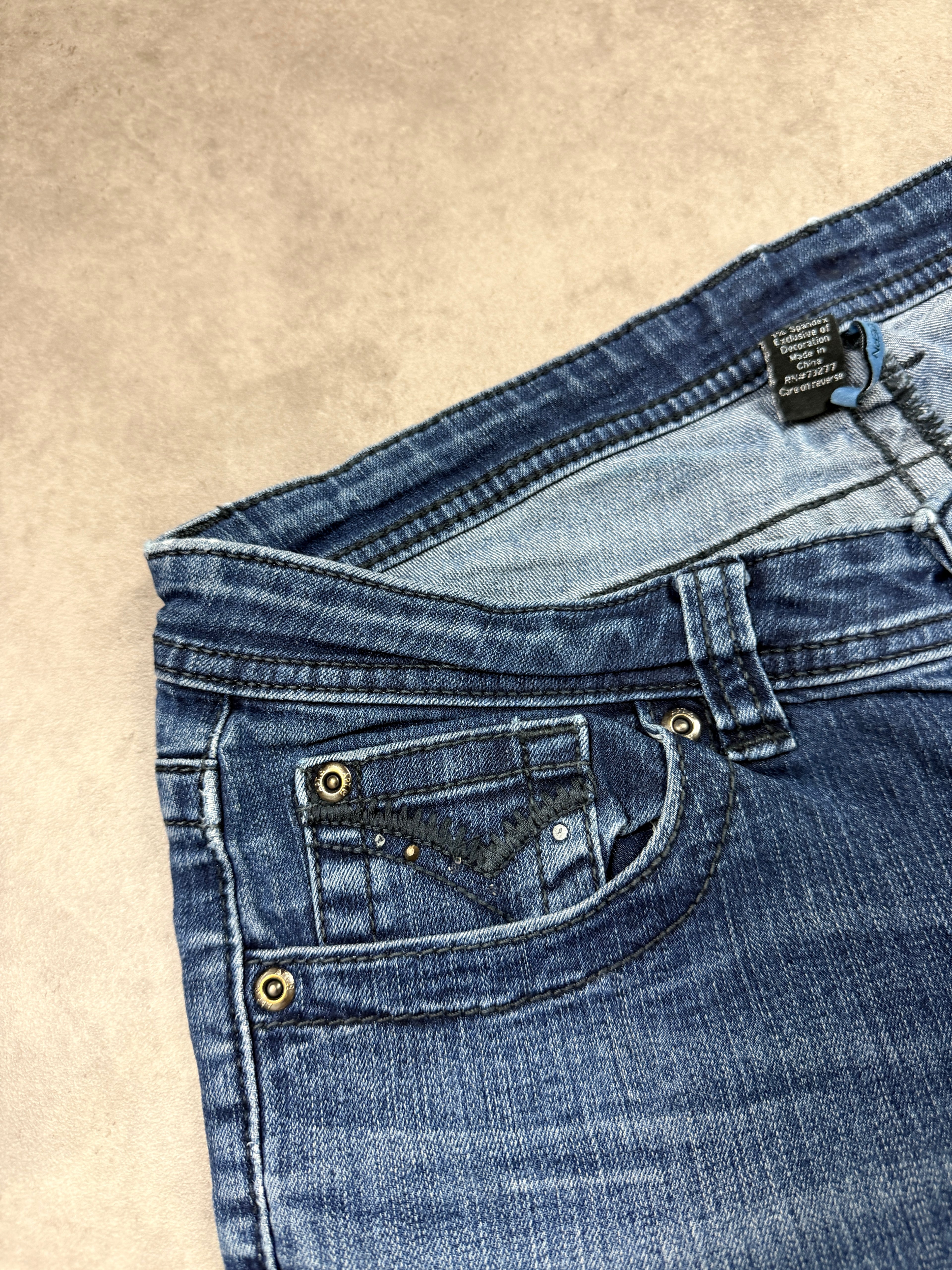 Amethyst Vintage Jeans Backprint Y2K Bootcut Fit 2005 S Damen