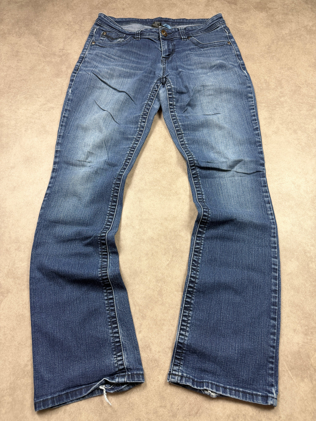 Amethyst Vintage Jeans Backprint Y2K Bootcut Fit 2005 S Damen