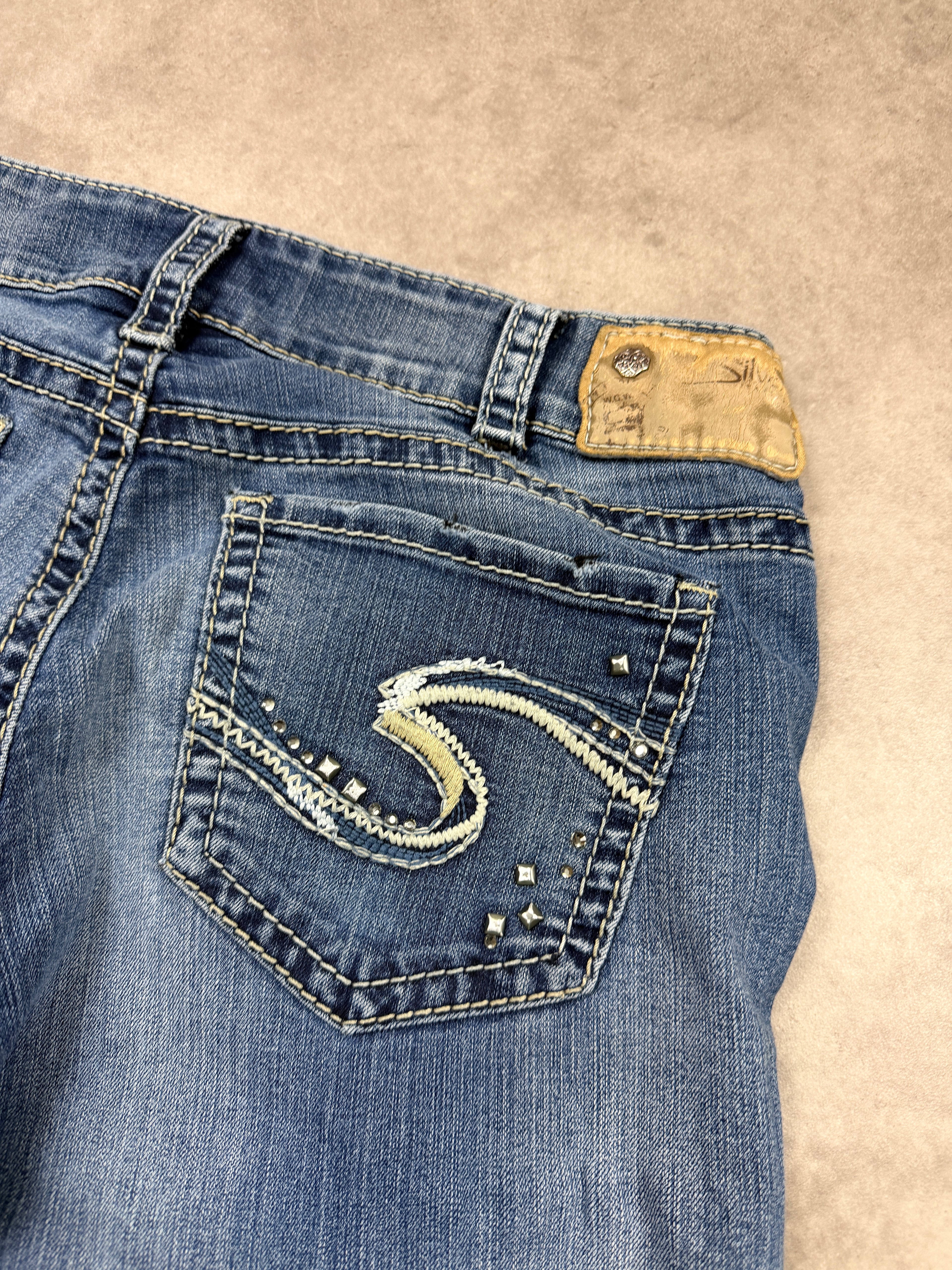 Silver Vintage Jeans Backprint Y2K Bootcut Fit 2007 S Damen