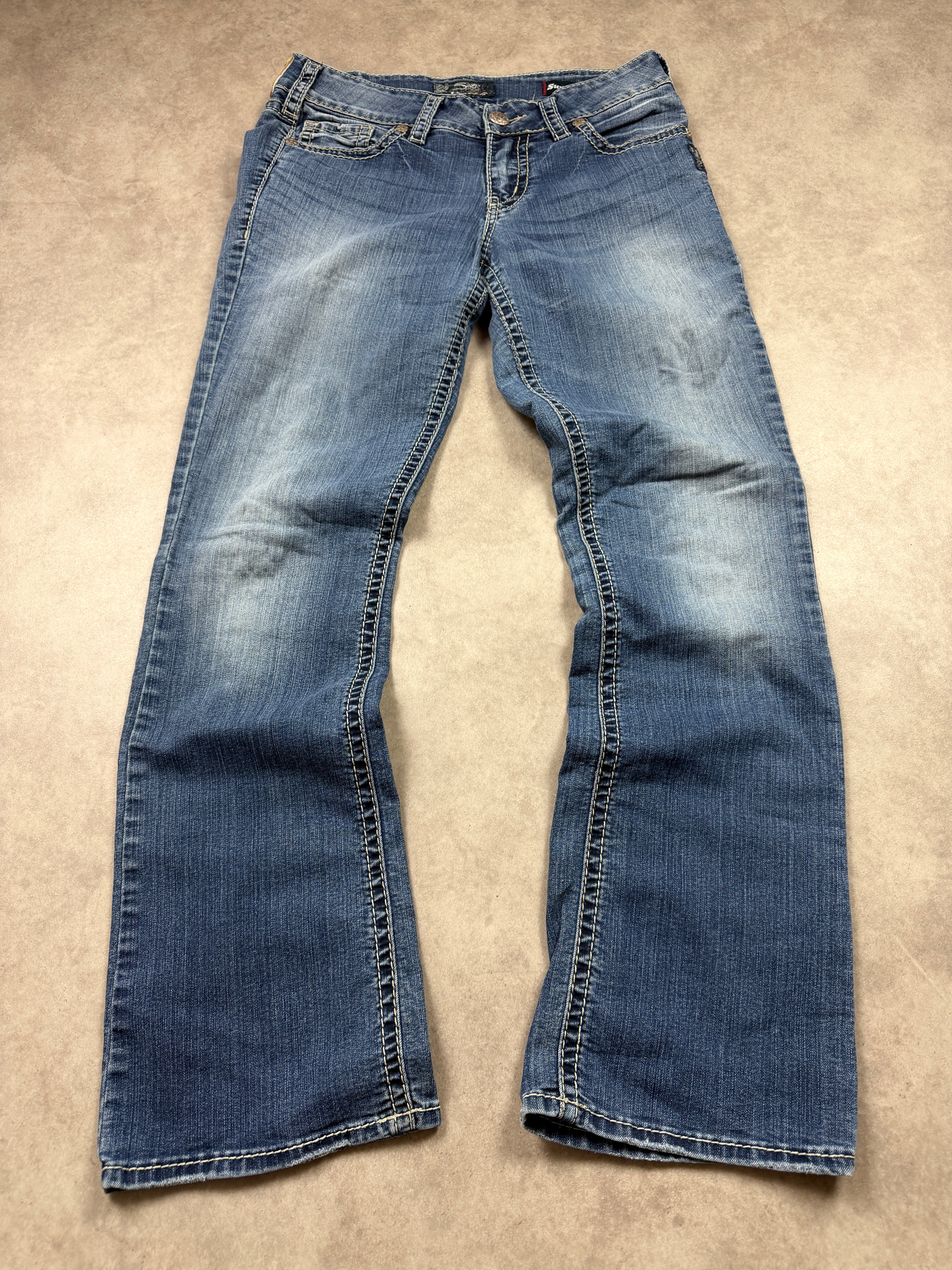 Silver Vintage Jeans Backprint Y2K Bootcut Fit 2007 S Damen