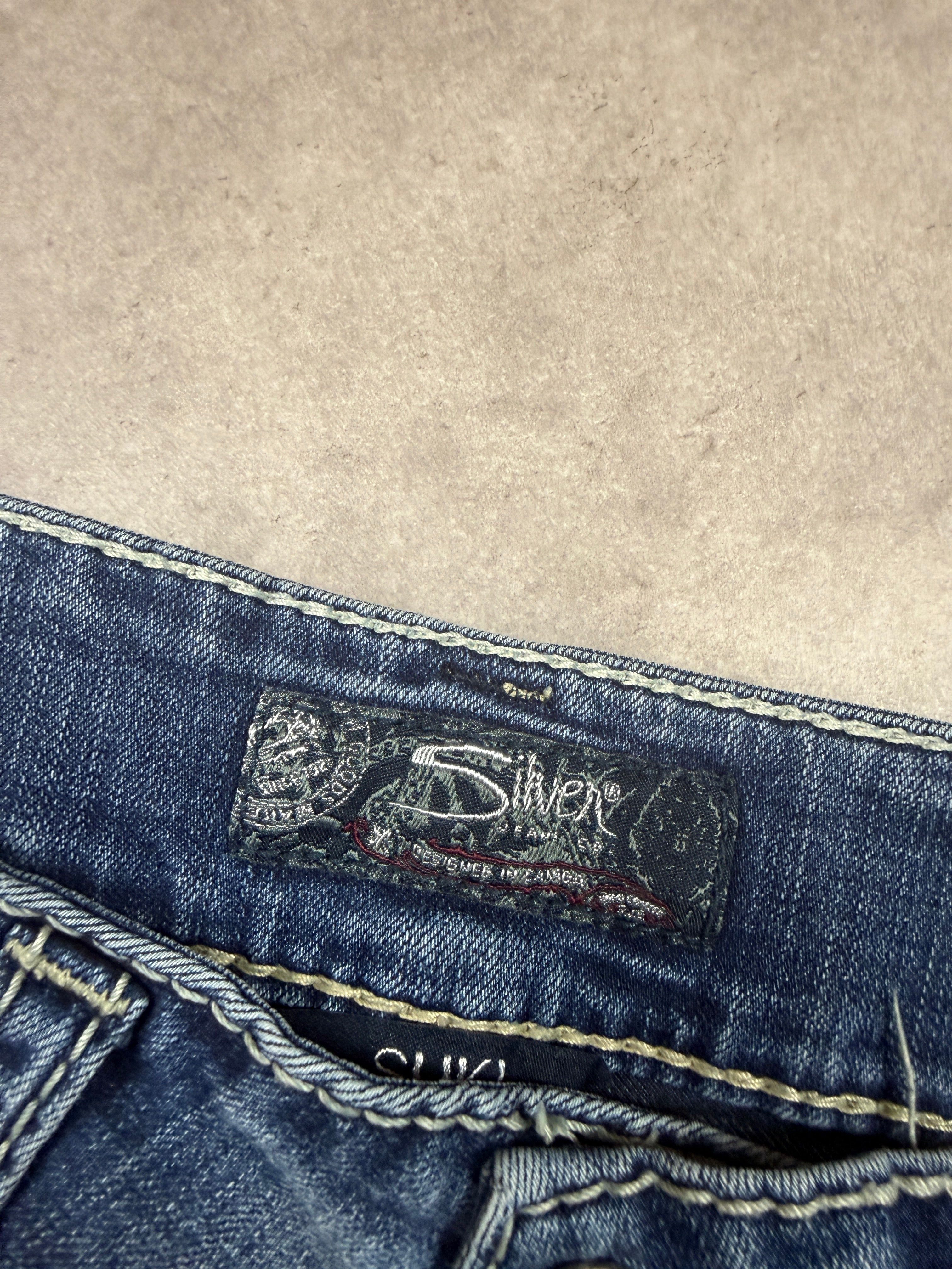 Silver Vintage Jeans Backprint Y2K Bootcut Fit 2007 S Damen