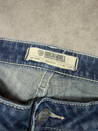 Rock & Roll Vintage Denim Jeans Backprint Bootcut Fit 2000s Damen M
