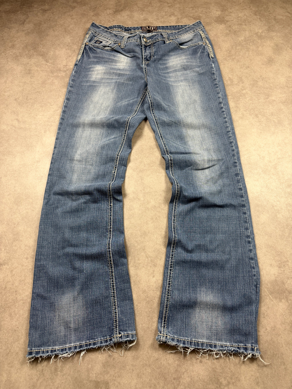 Cowgirl Up Vintage Jeans Backprint Y2K Straight Fit 2005 L