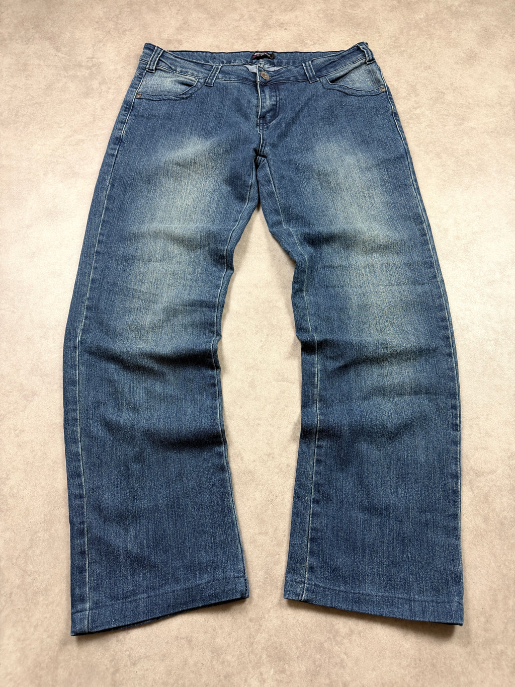 Denim Vintage Jeans Backprint Y2K Bootcut Fit 2006 M Damen