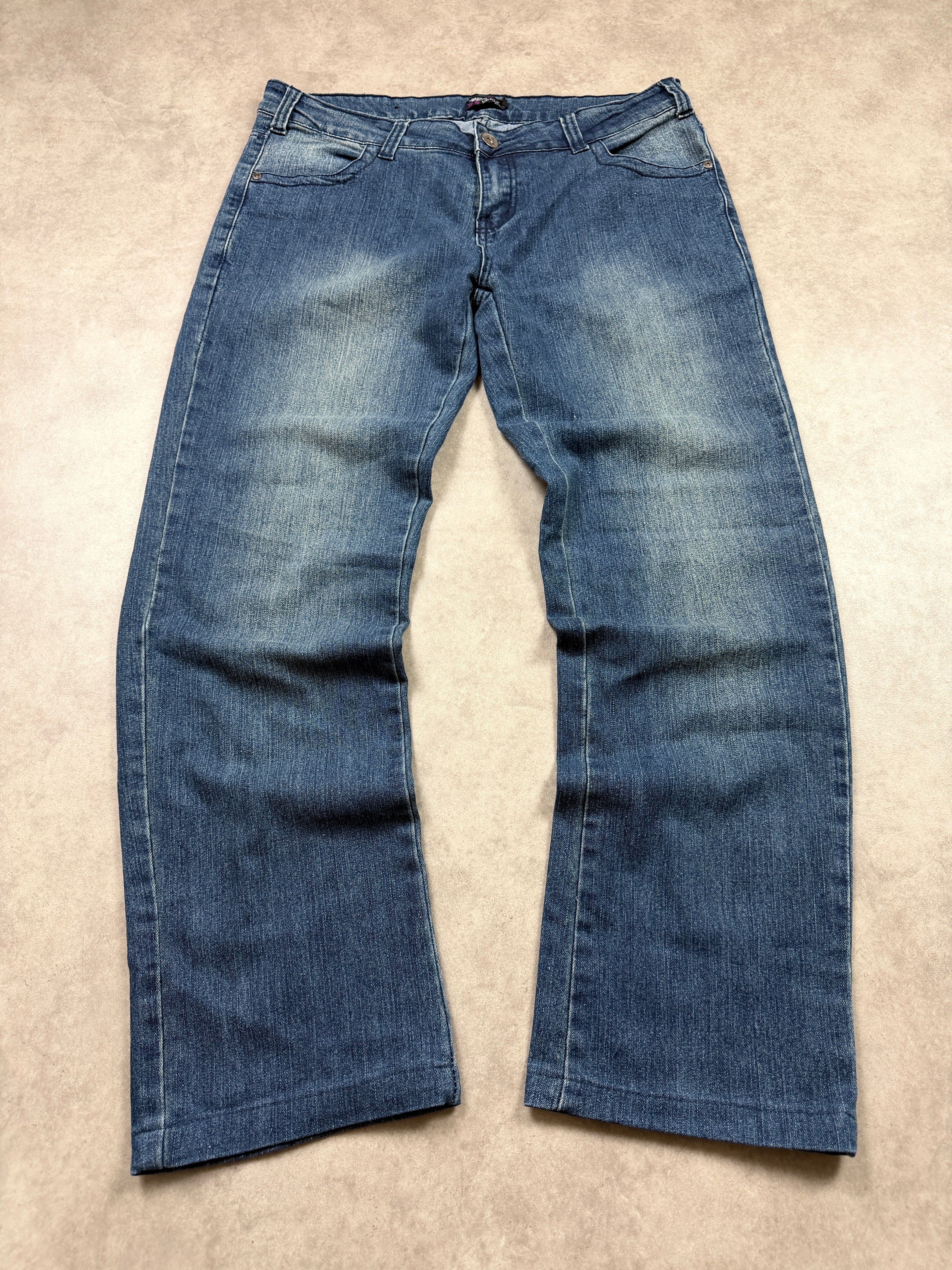 Denim Vintage Jeans Backprint Y2K Bootcut Fit 2006 M Damen