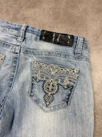 Premier Vintage Jeans Backprint Y2K Bootcut Fit 2006 M Damen