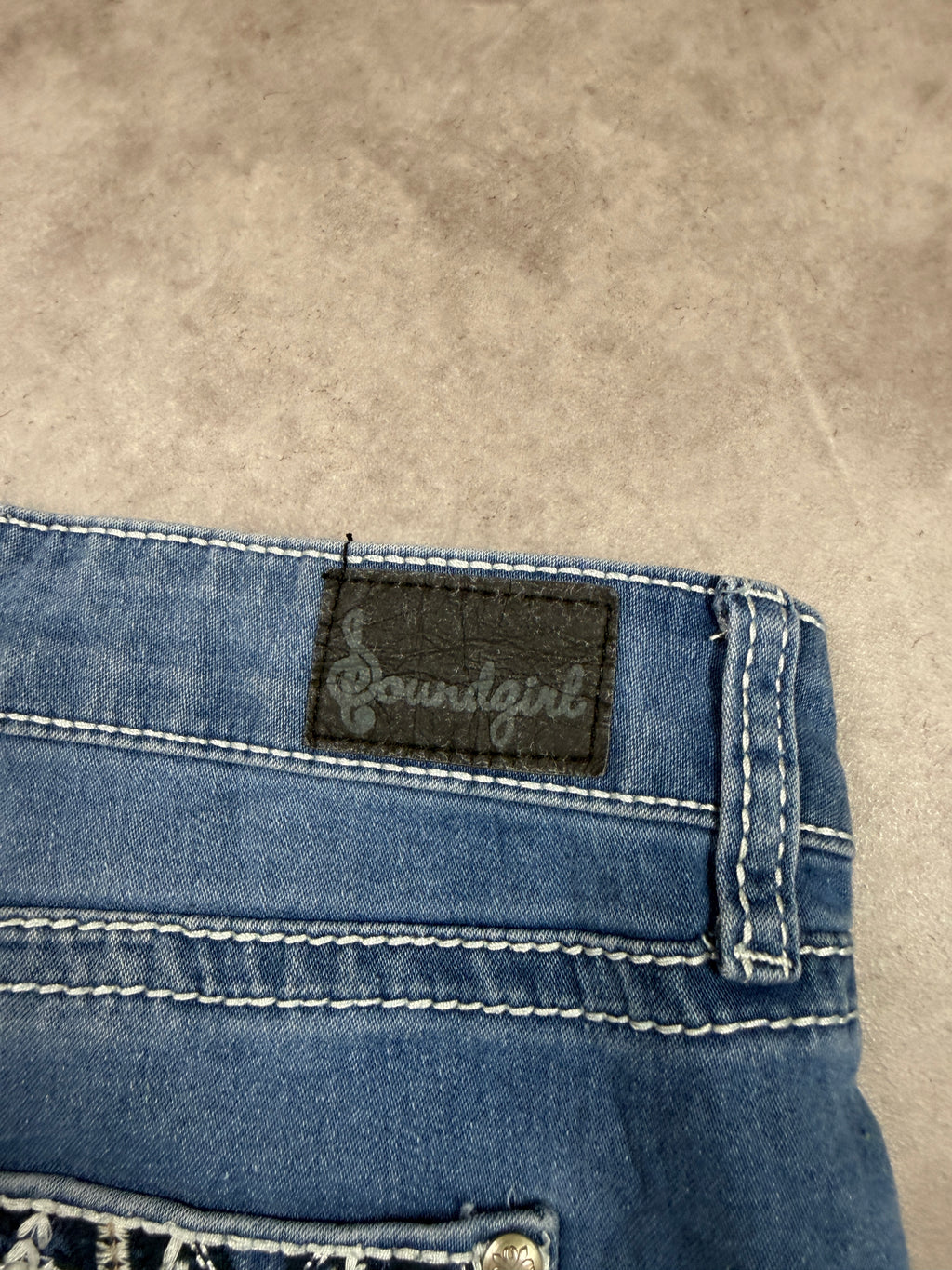 Soundgirl Vintage Jeans Backprint Y2K Bootcut Fit 2006 L Damen