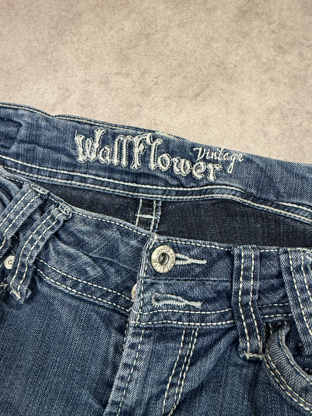 Wallflower Vintage Jeans Backprint Y2K Bootcut Fit 2005 S Damen