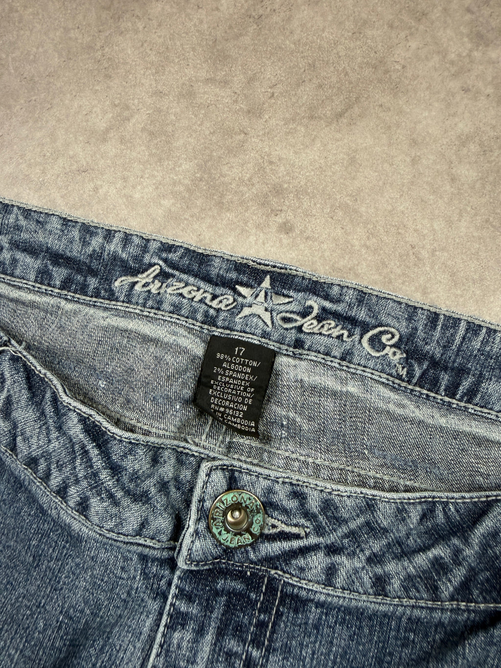 Arizona Vintage Jeans Backprint Y2K Bootcut Fit 2005 M