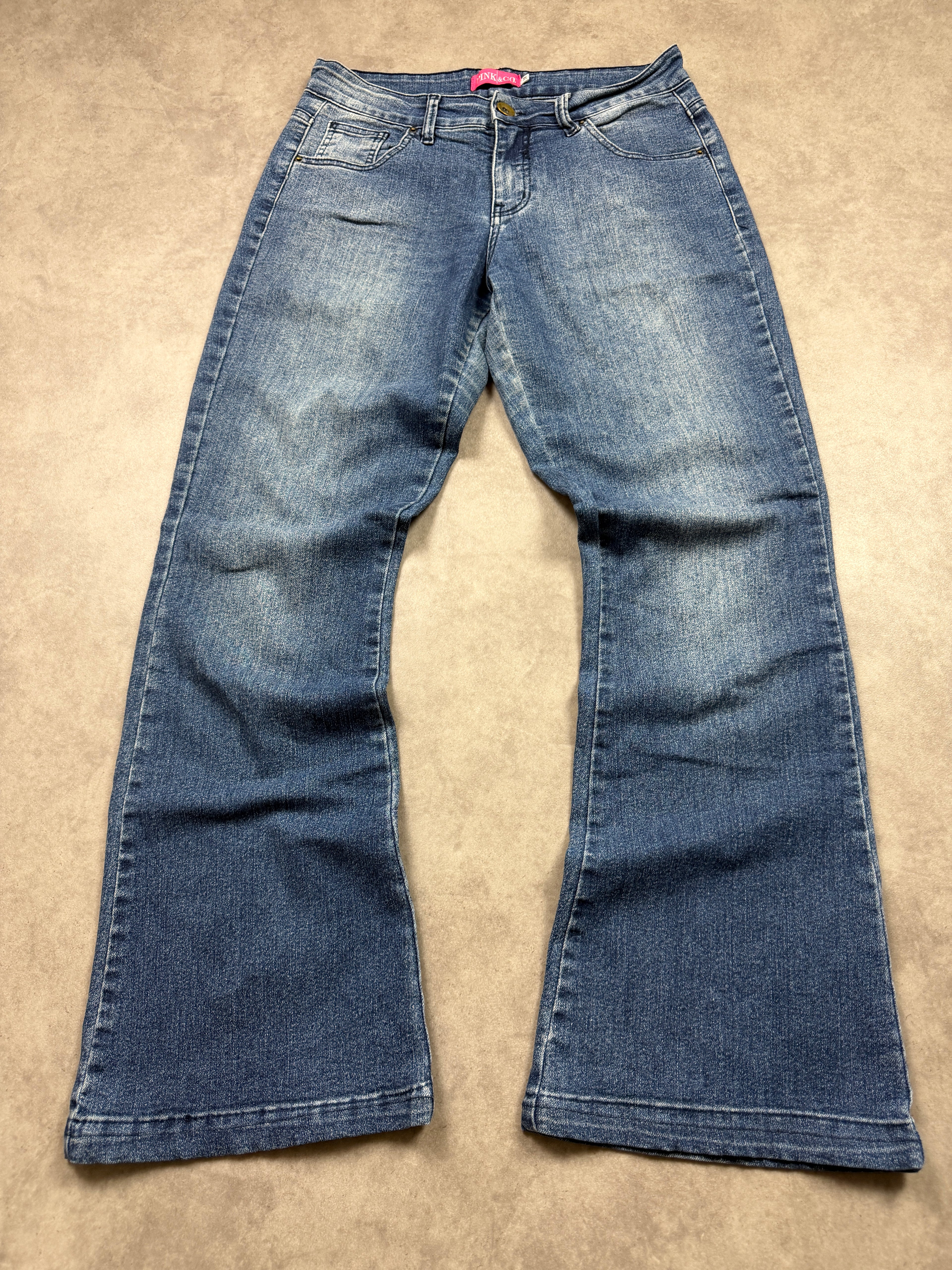 Pink & Co Vintage Jeans Backprint Y2K Bootcut Fit 2006 M Damen